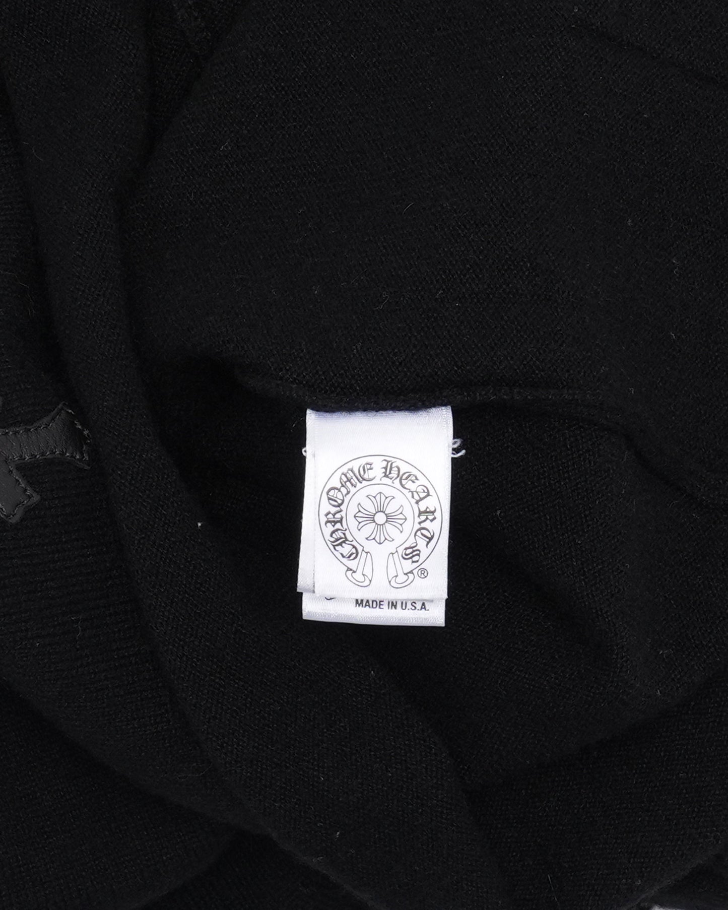 Spinal Cross Patch Cashmere Quarter Zip Hoodie