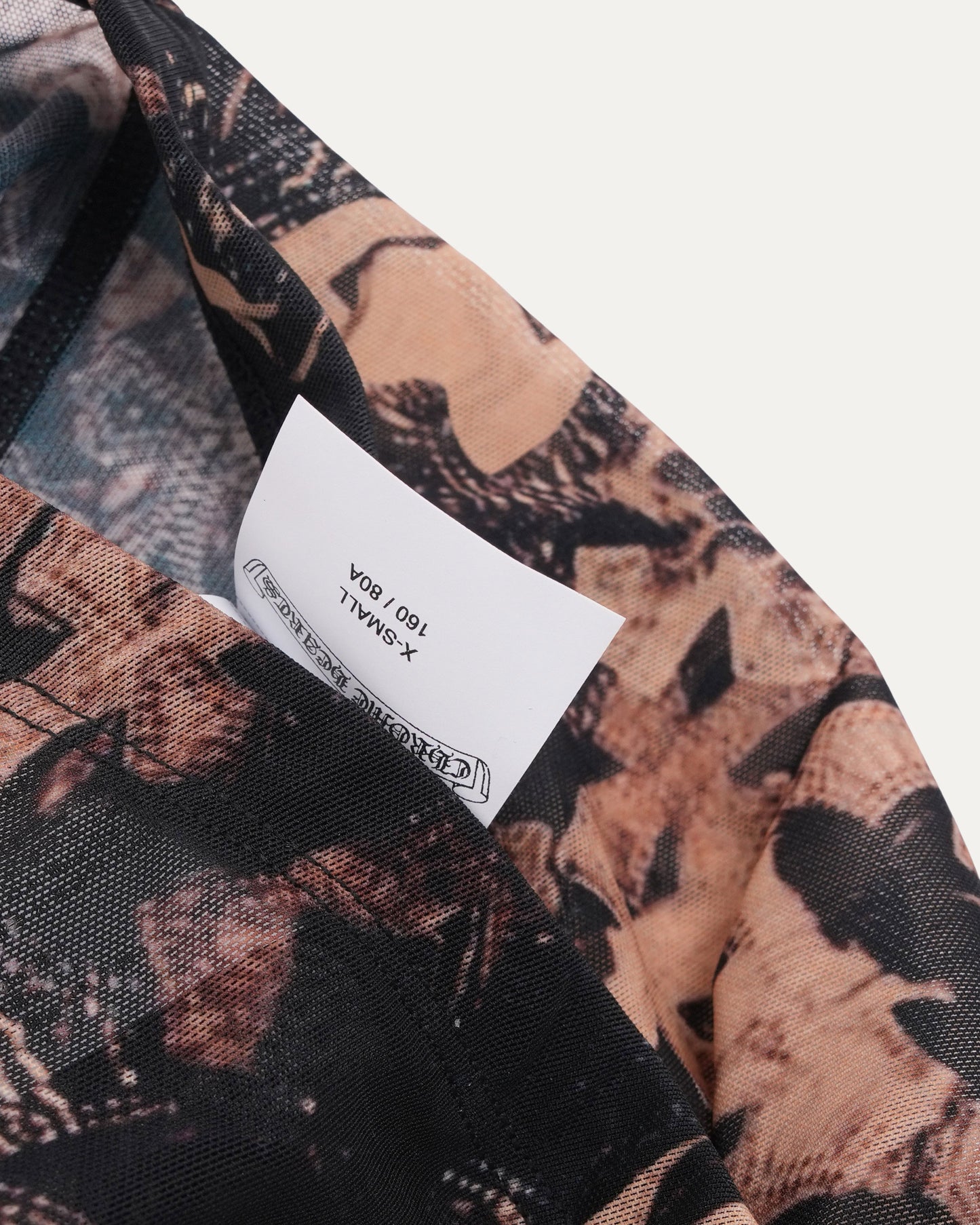 Waterfall Cross Patch Print Mesh Tube Top