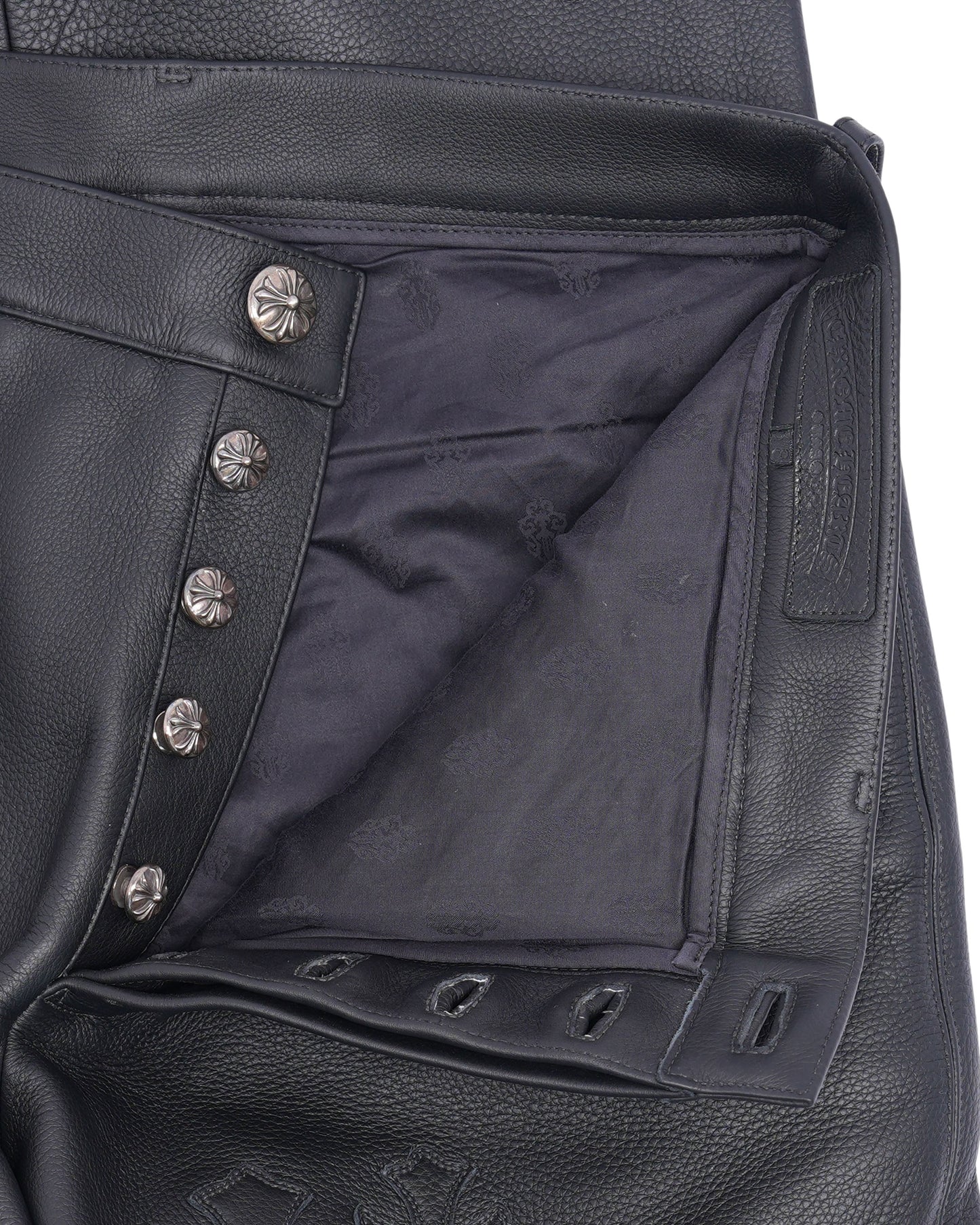 Leather Cross Patch Pants