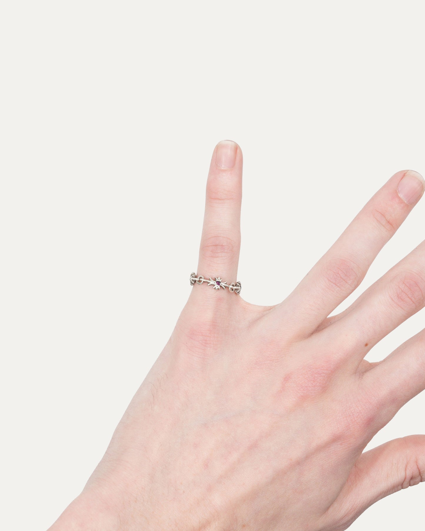 Pink Sapphire Tiny E Ring