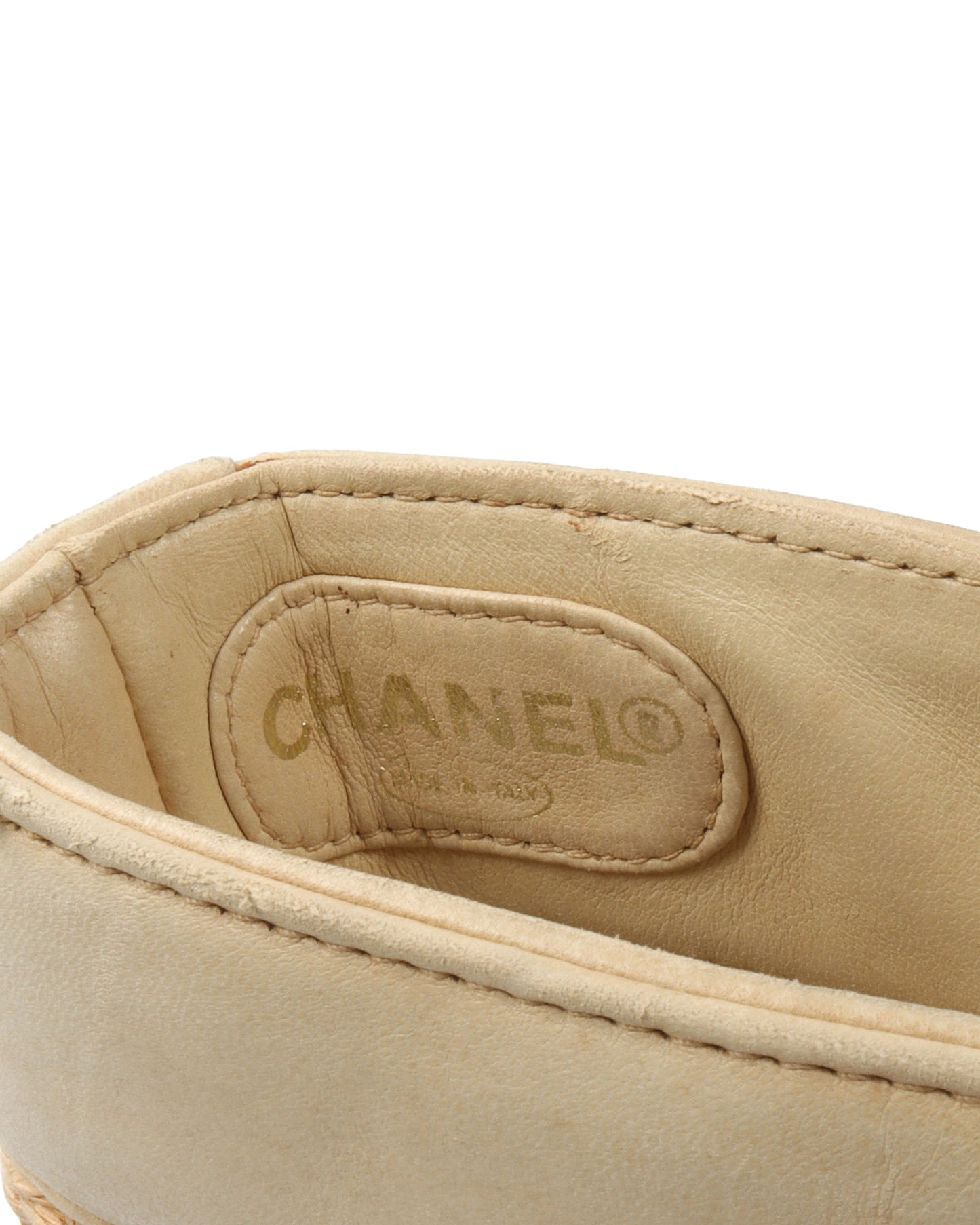 Lambskin and Woven Raphia Logo Tote