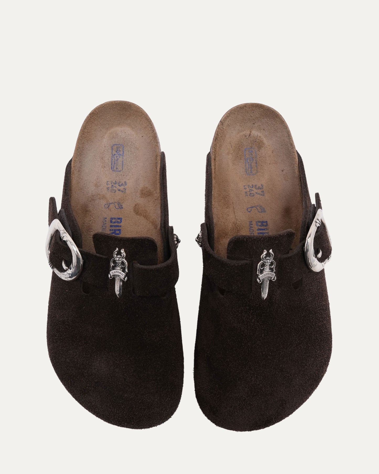 Dagger Embellished Birkenstock Boston Suede Mule