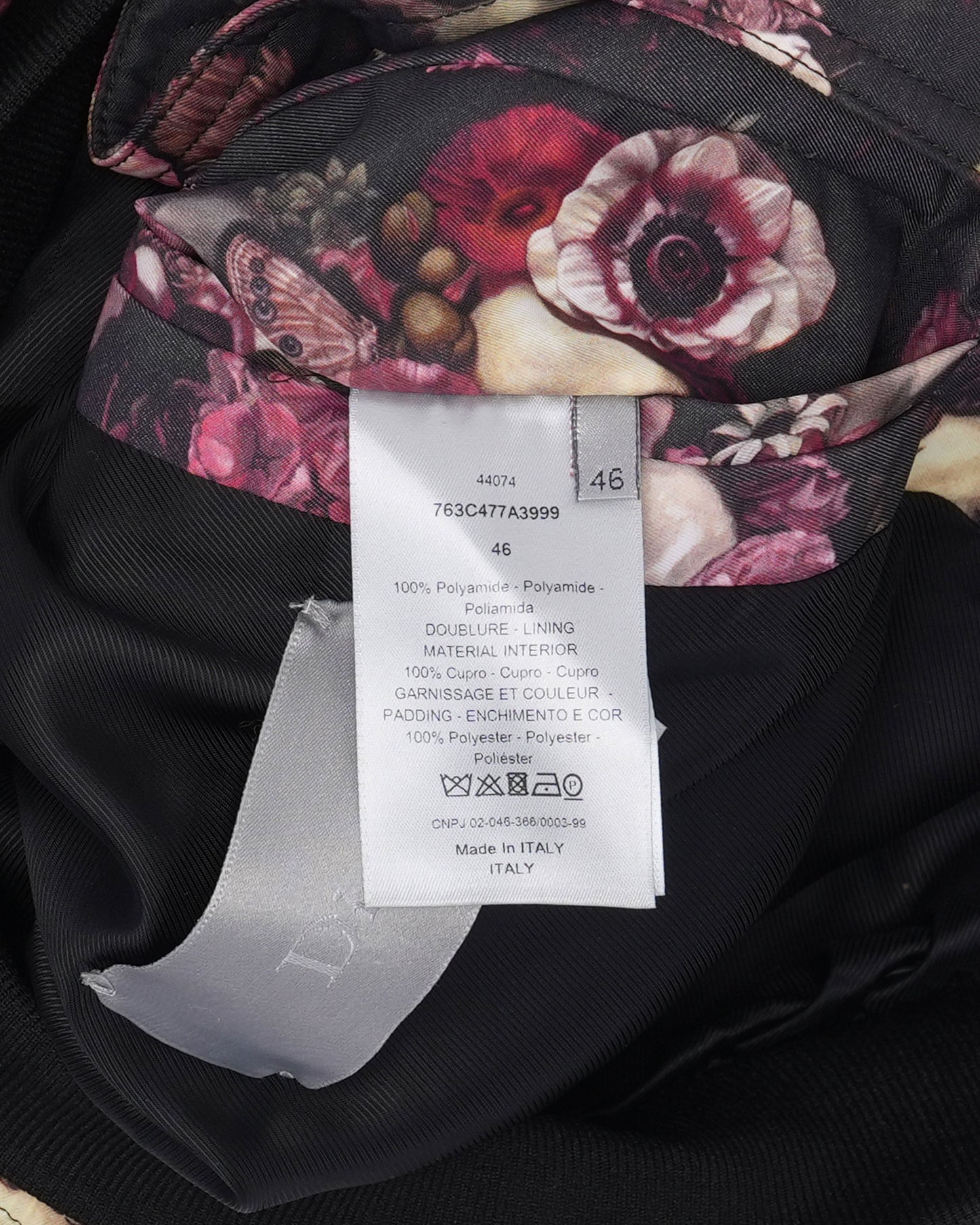 Toru Kamei Skull & Flower Vanite Print Tech Bomber Jacket