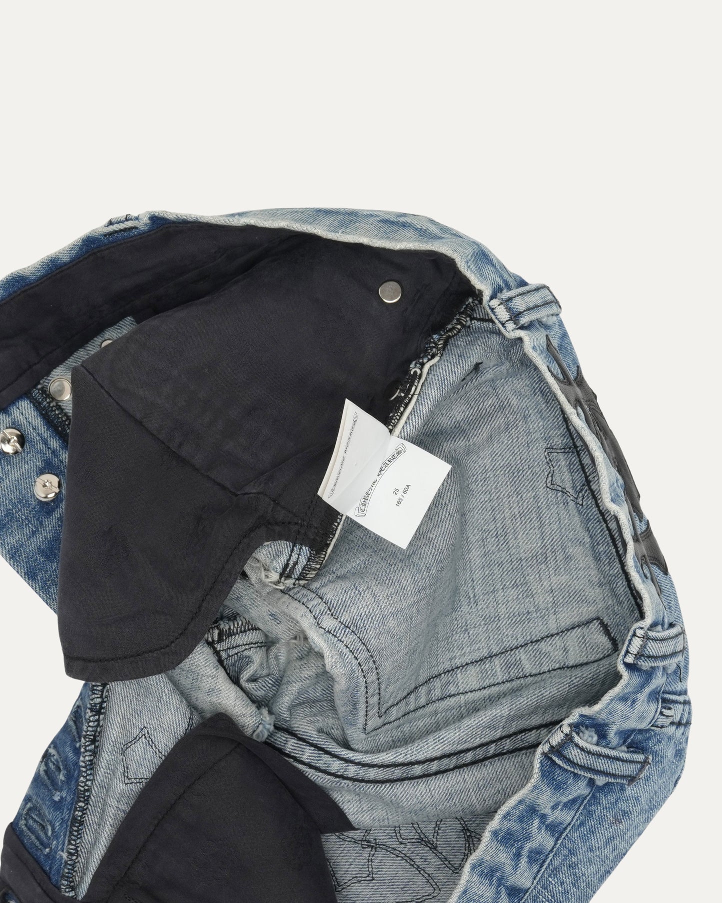 Studded Cross Patch Denim Shorts