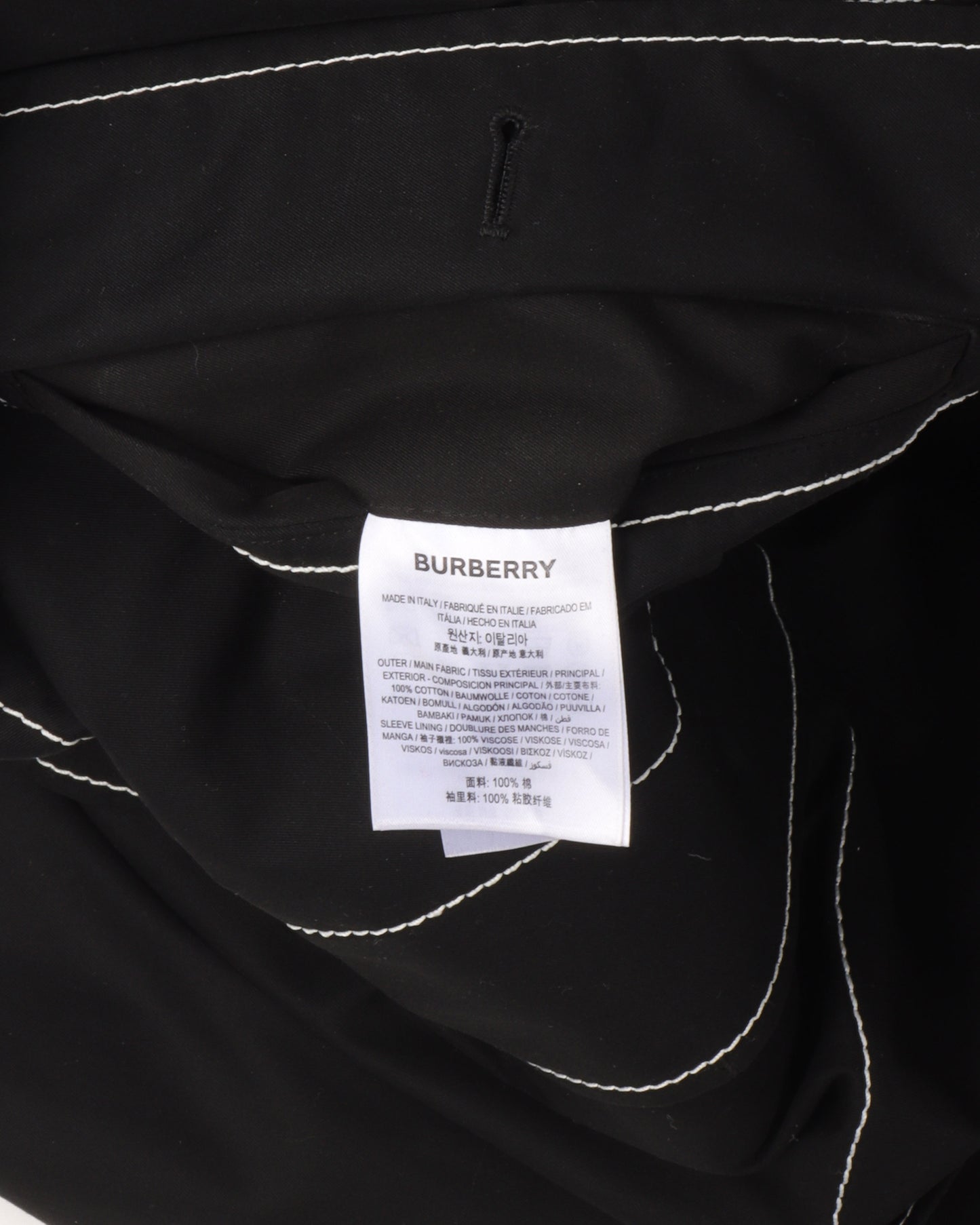 Contrast Stitch Trench Coat