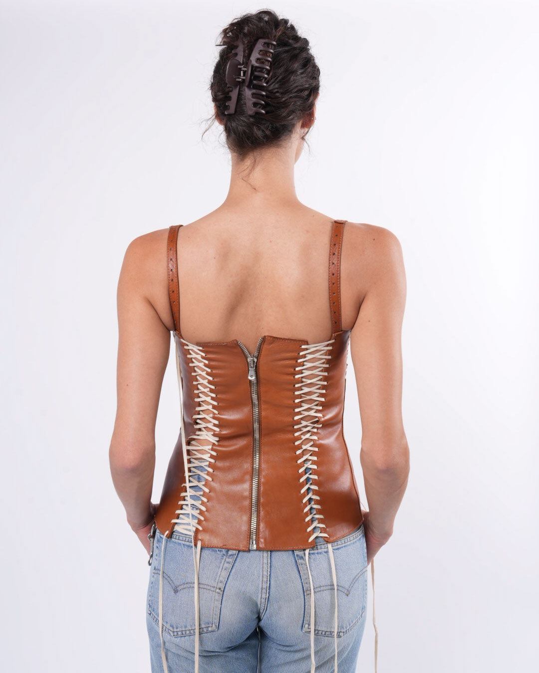 SS 2003 Tobacco Leather Corset