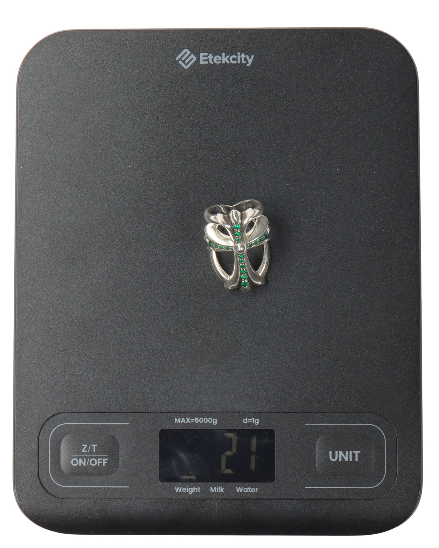 Emerald Infinity Cross Ring