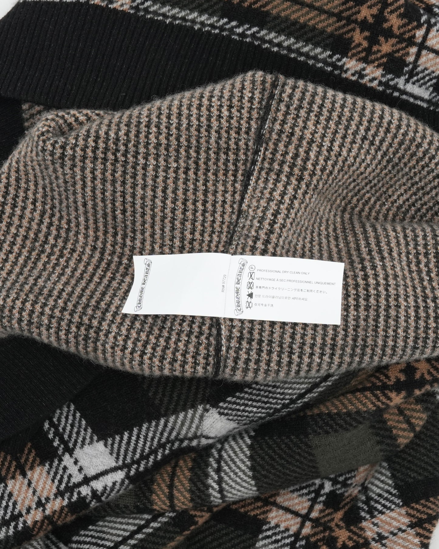 Cashmere Blend Plaid V-Neck Sweater