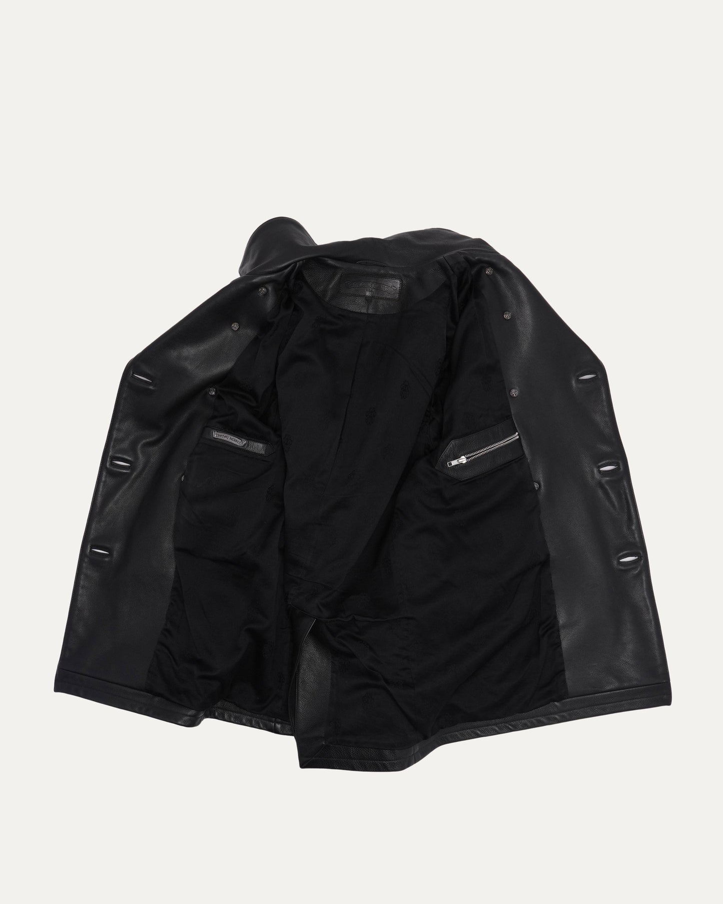 Double Breasted Leather Coat