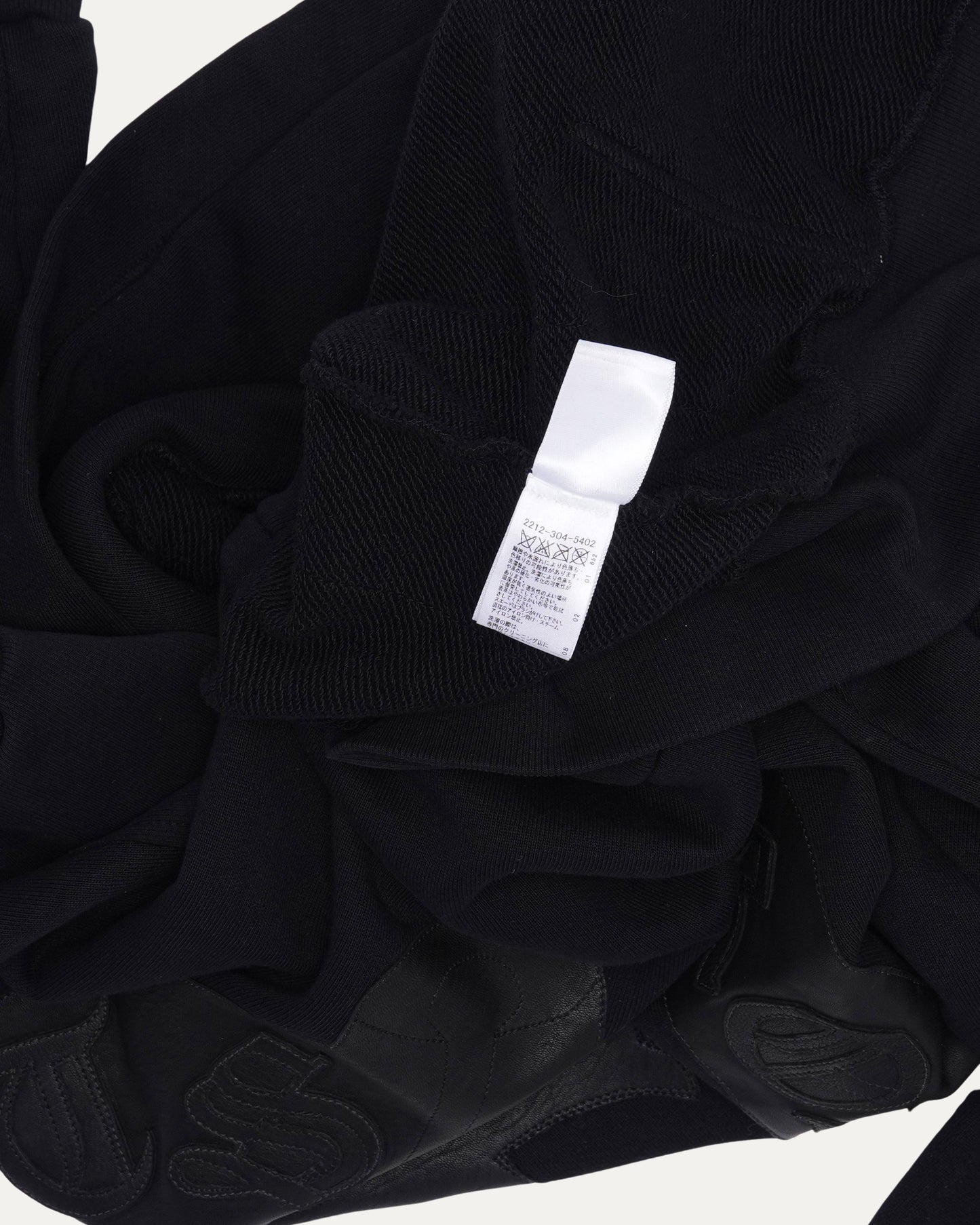 Leather Horseshoe Patch Zip-Up Hoodie