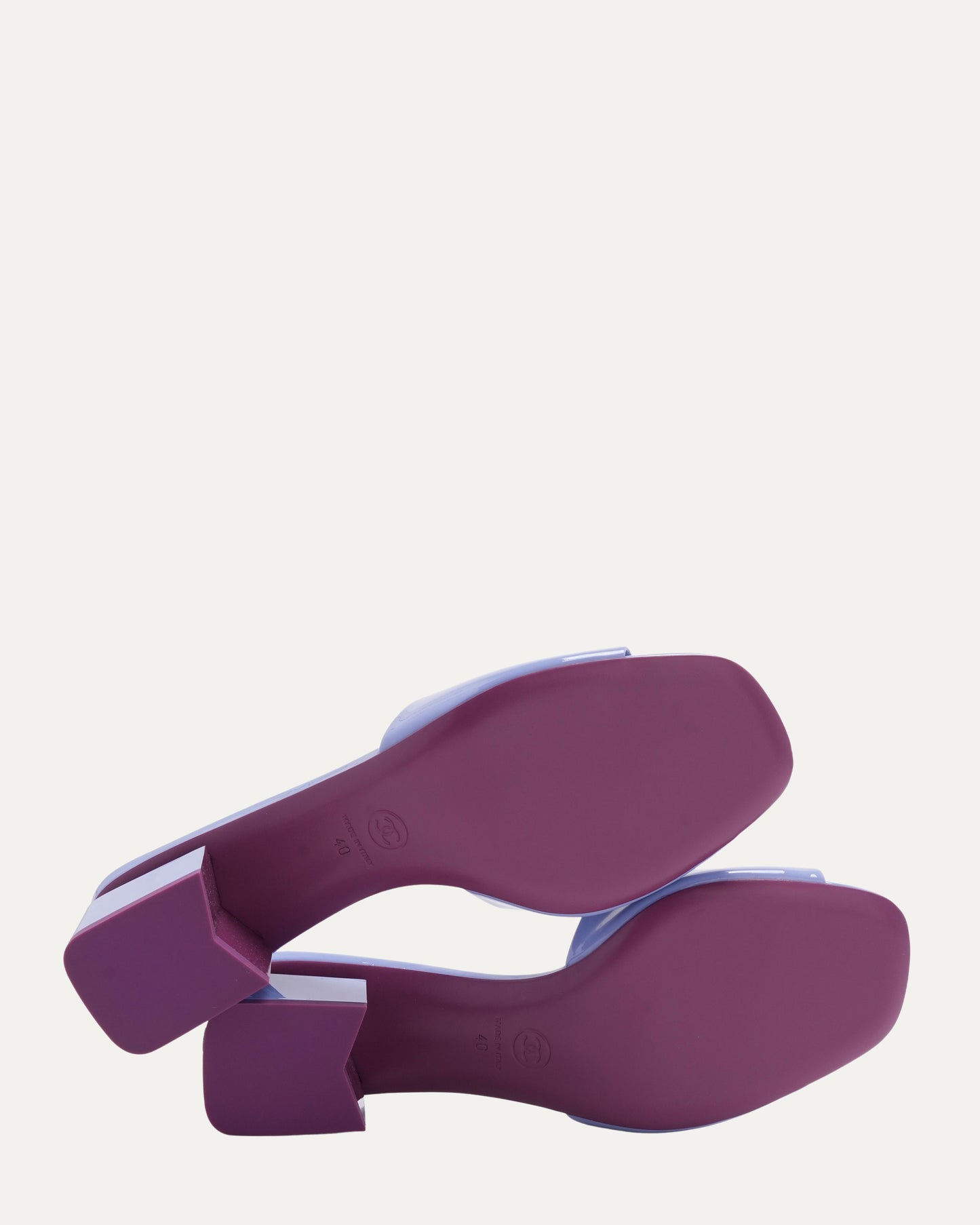 Patent Leather CC Block Heel Mule Sandals