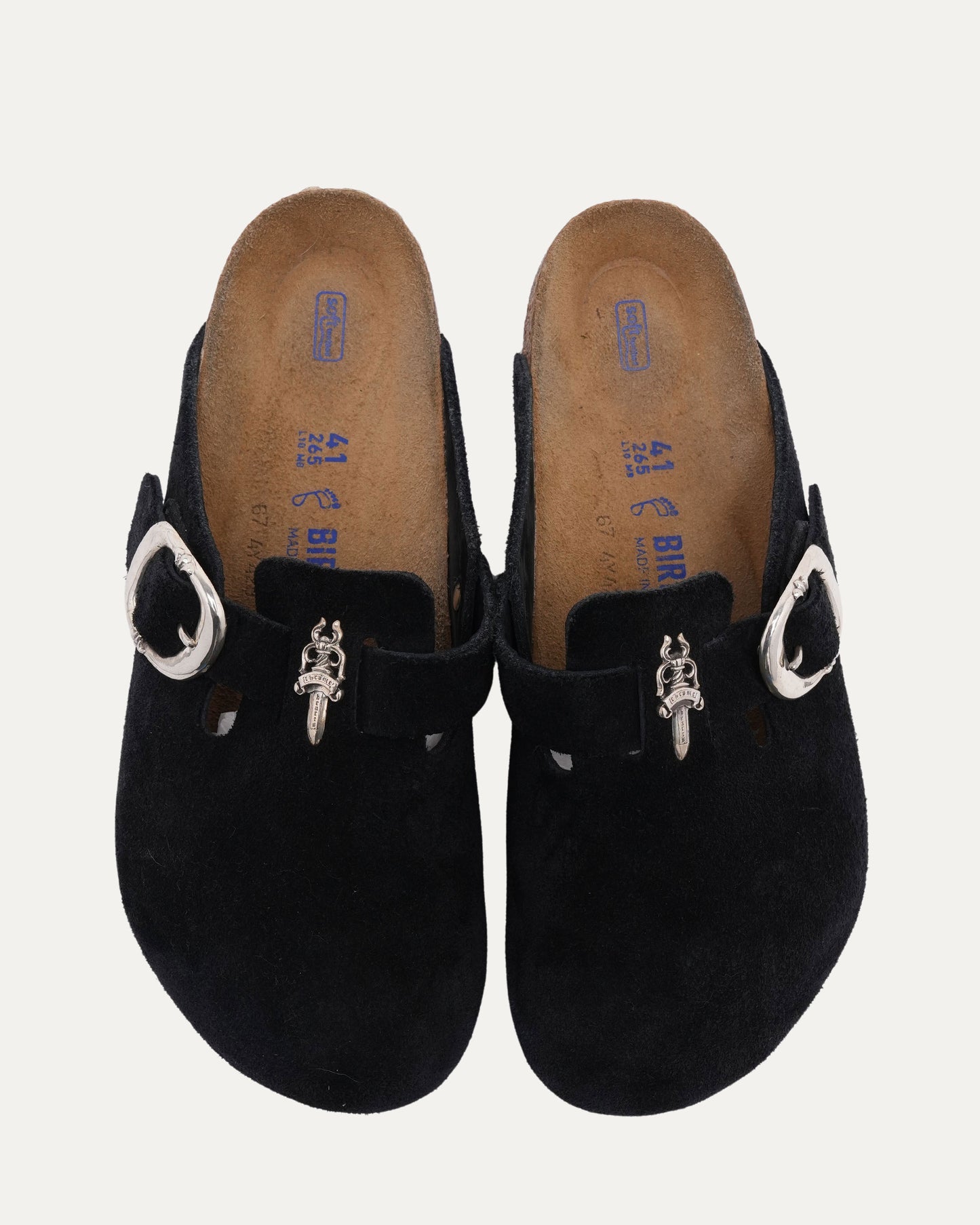Dagger Embellished Birkenstock Boston Suede Mule