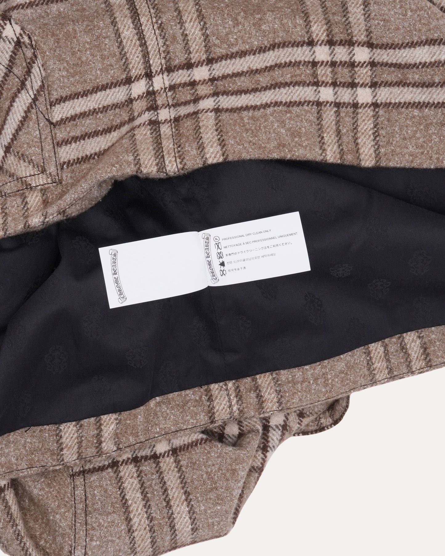 Shearling Collar Zip Up Flannel Jacket