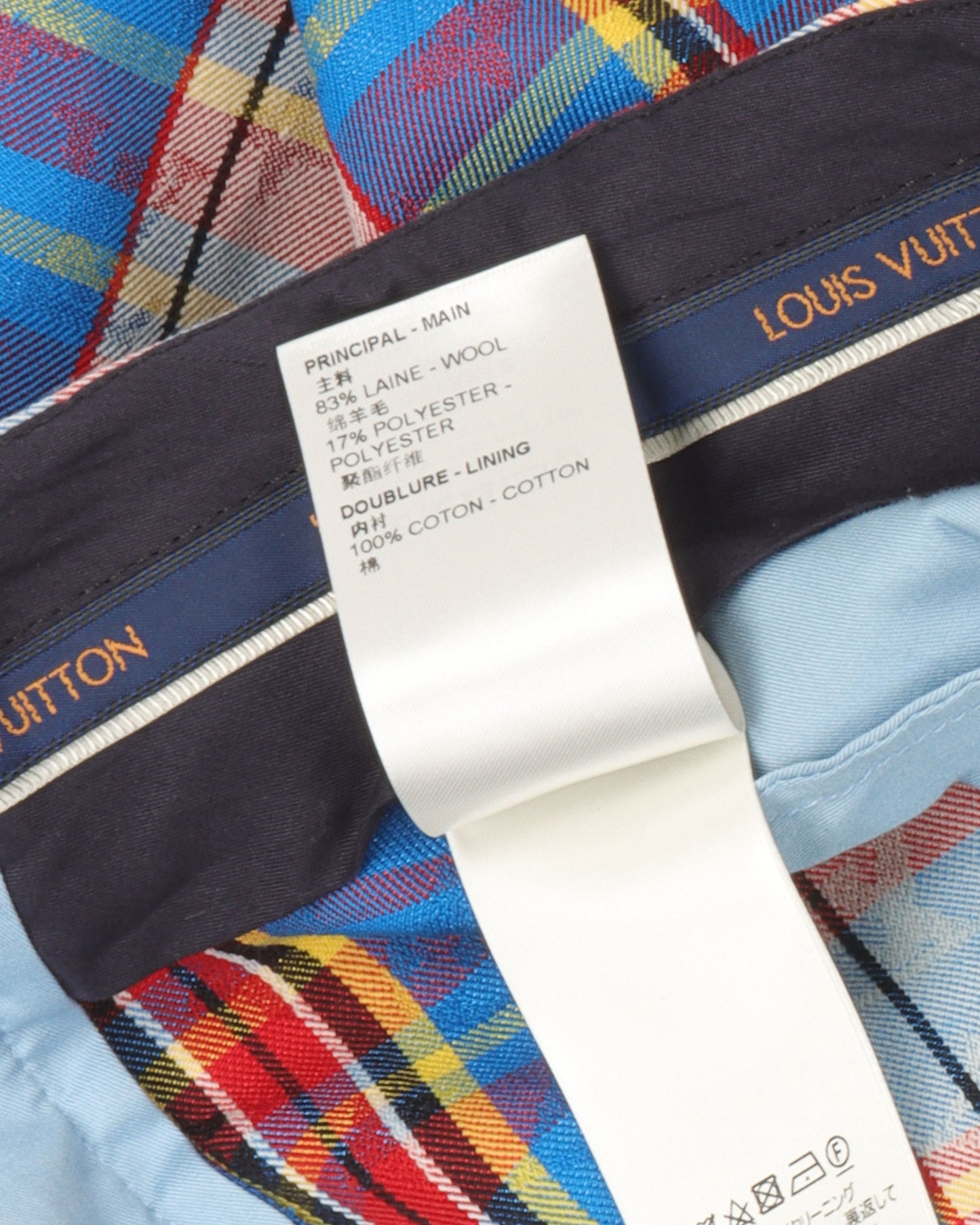 Monogram Check Pleated Pants