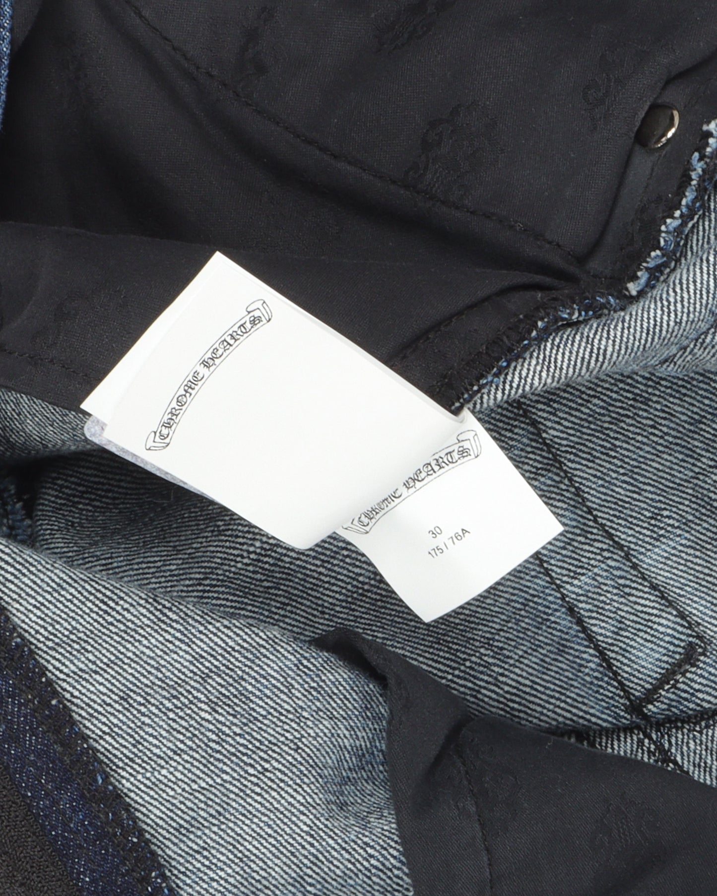 Cross Patch Cut-Off Denim Shorts