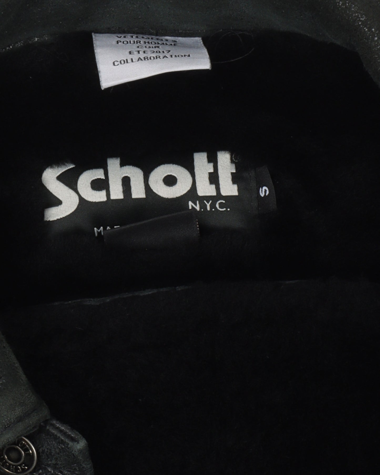 SS17 Schott Shearling Leather Trucker Jacket