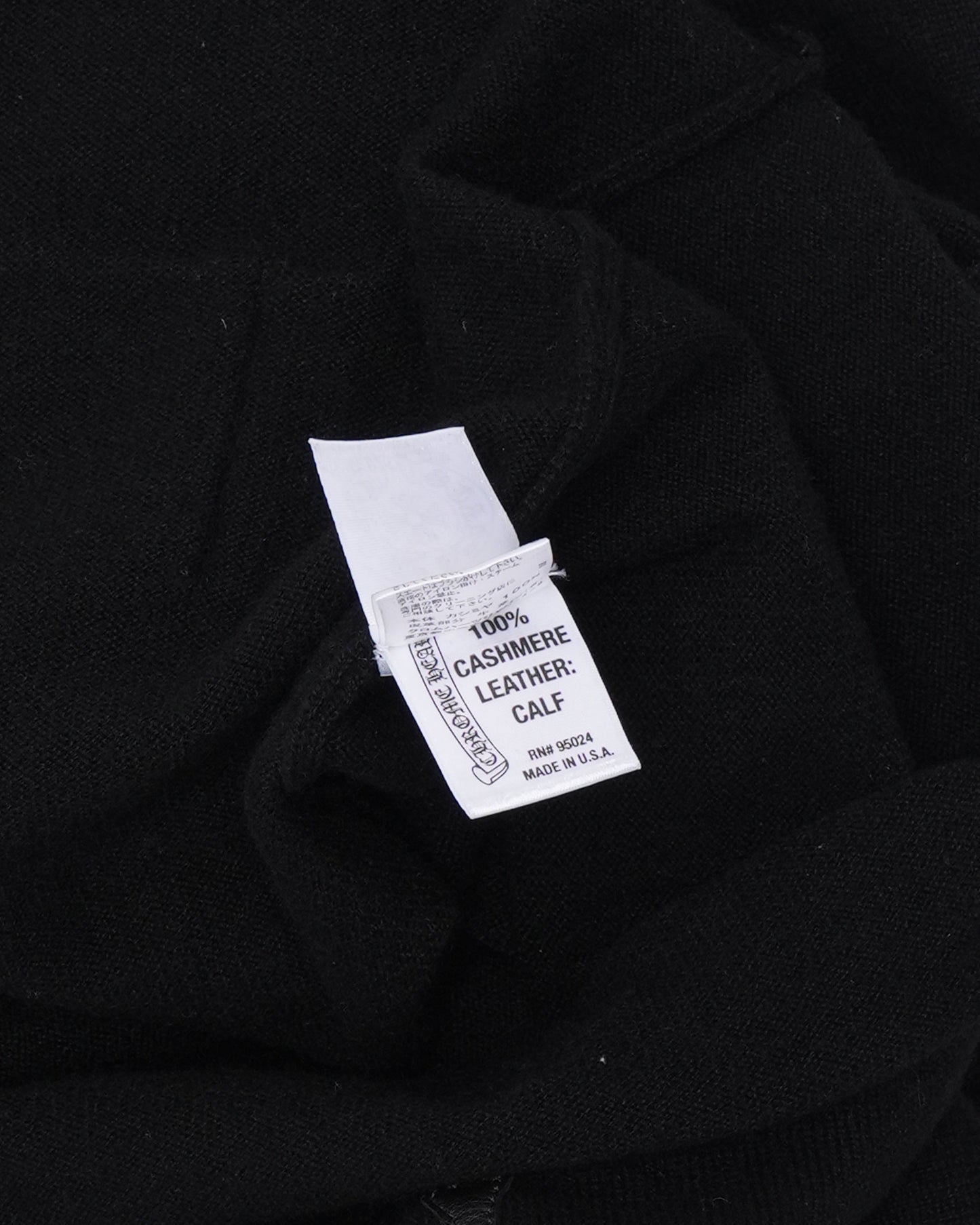 Spinal Cross Patch Cashmere Quarter Zip Hoodie