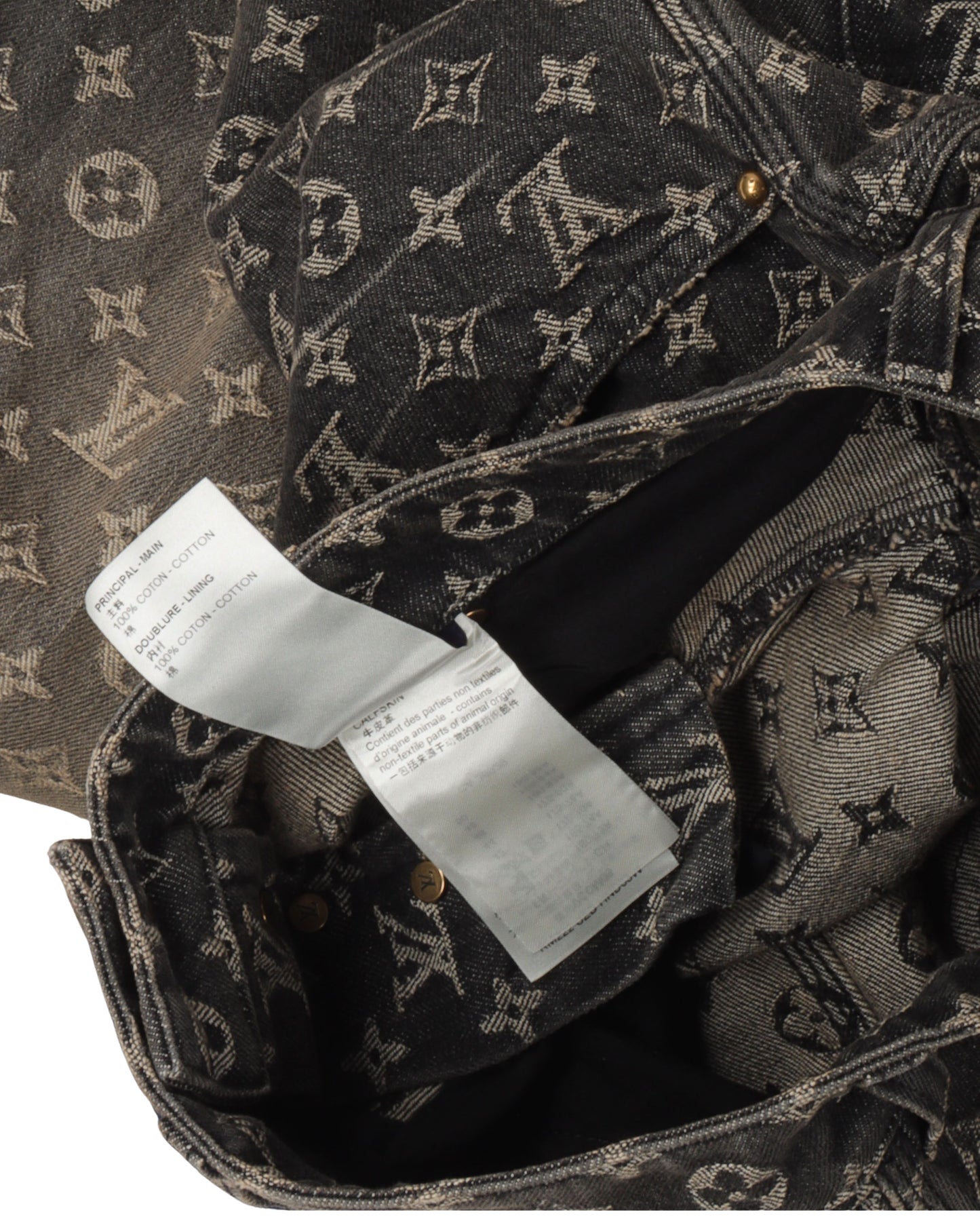 Distressed Monogram Denim Jeans