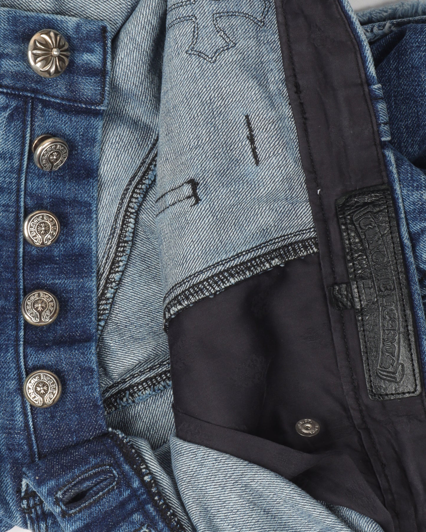 Checkered Cross Patch Double Knee Shorts