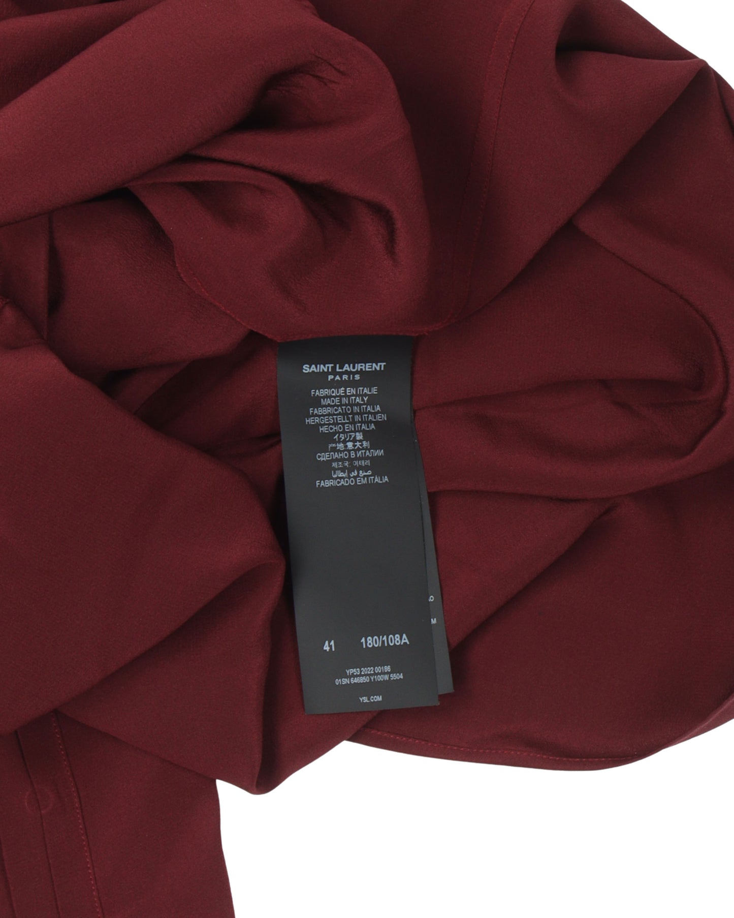 Silk Crepe de Chine Hidden Placket Shirt