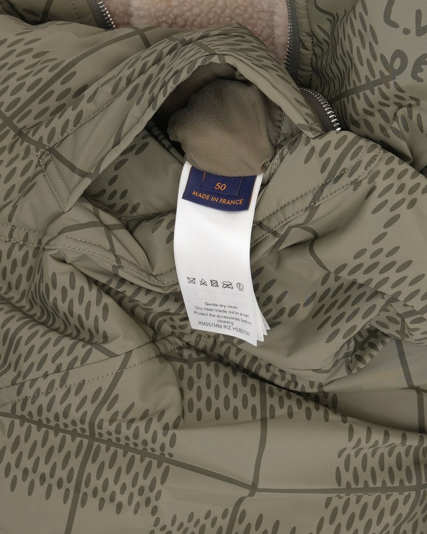 Hooded Shearling Lined Damier Argyle Reversible Jacket
