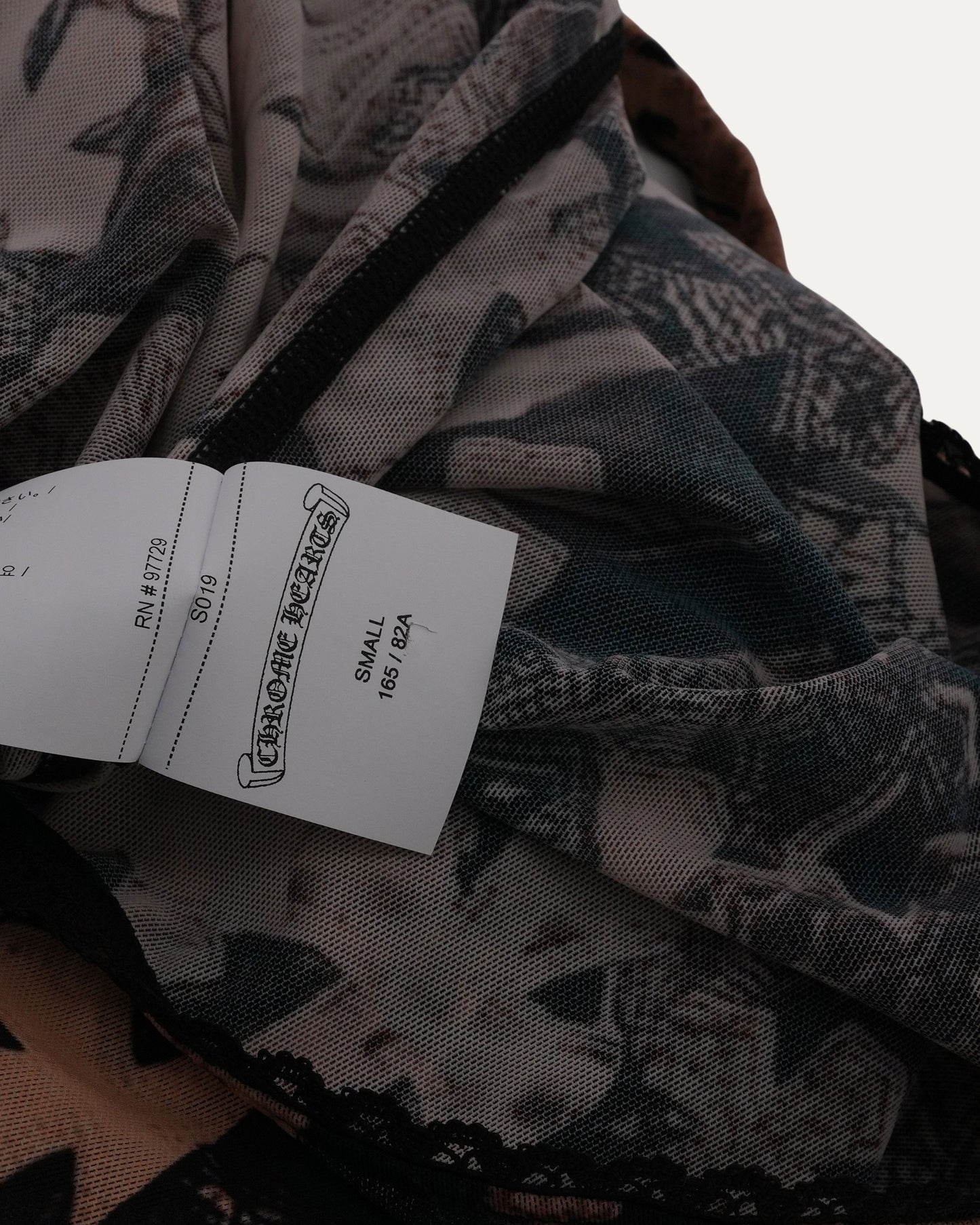 Waterfall Cross Patch Print Mesh Dress