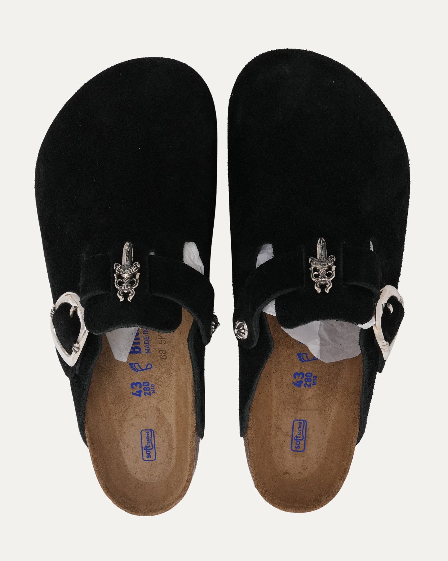 Dagger Embellished Birkenstock Boston Suede Mule