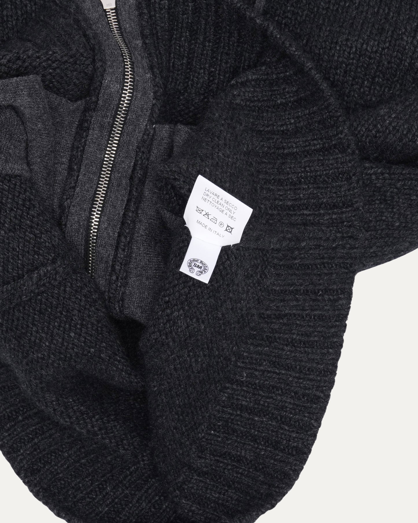 Cross Patch Cashmere Zip Up Hoodie