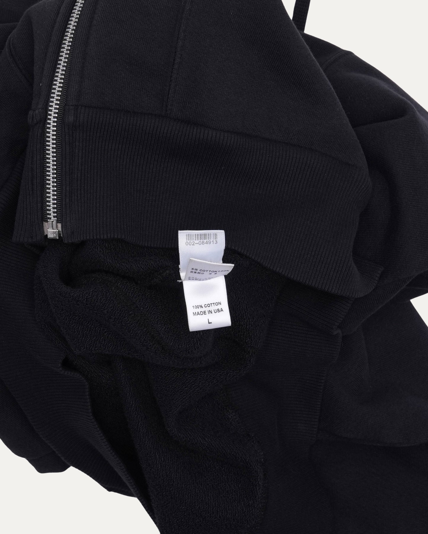 Leather Horseshoe Patch Zip-Up Hoodie