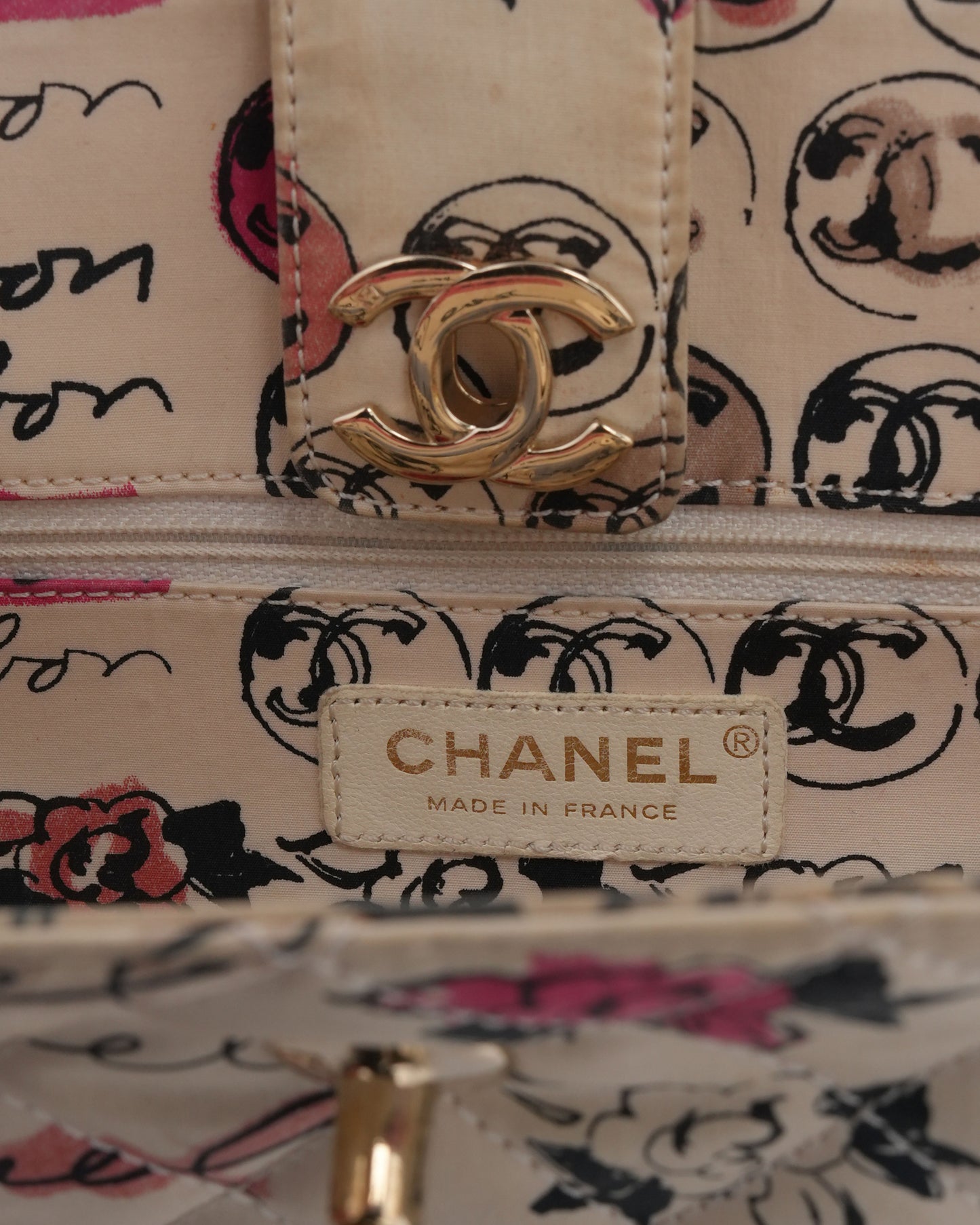 Quilted Canvas Rue Cambon Shoulder Bag