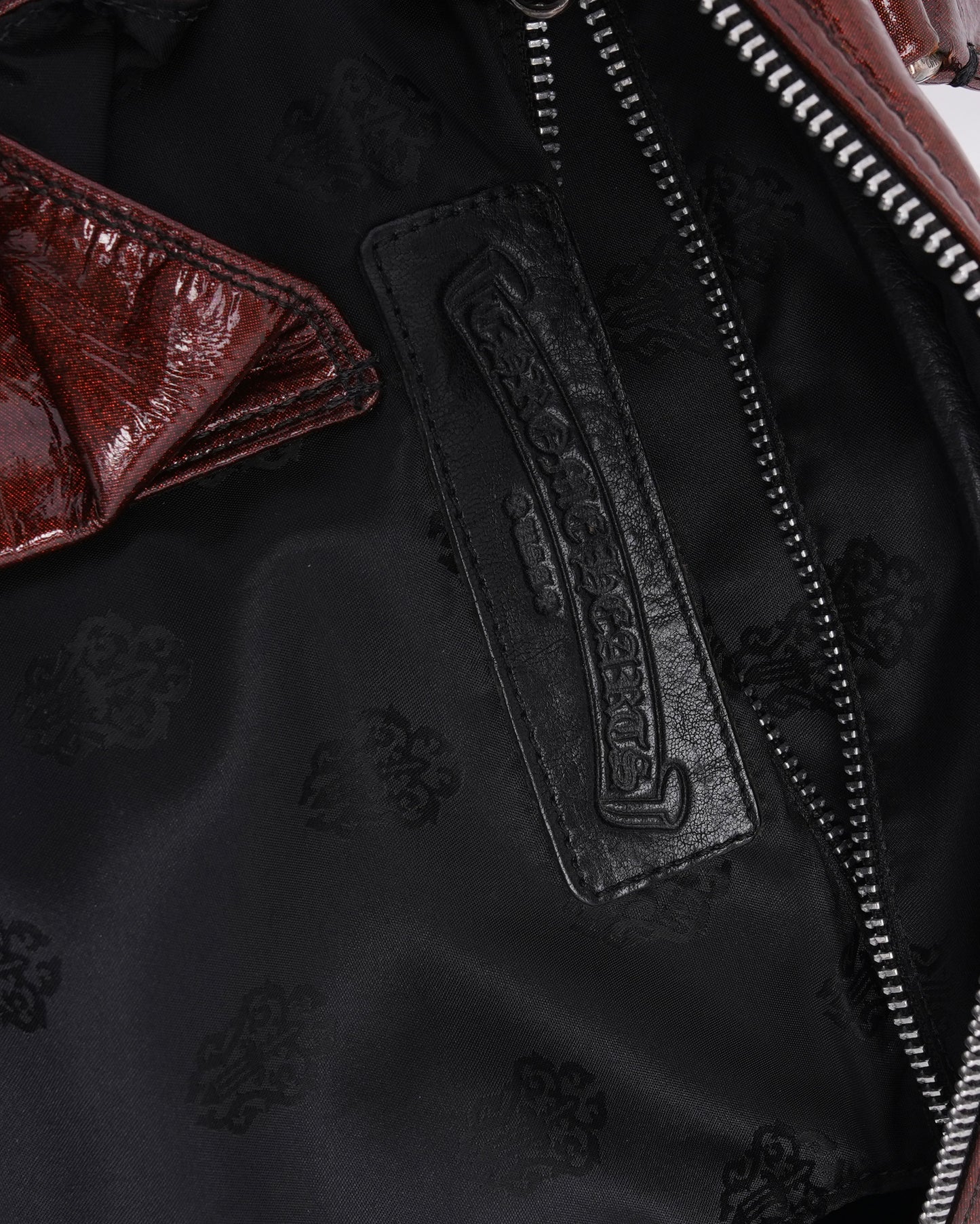 Galaxy Red Silver Embellished Cross Patch Bowling Bag