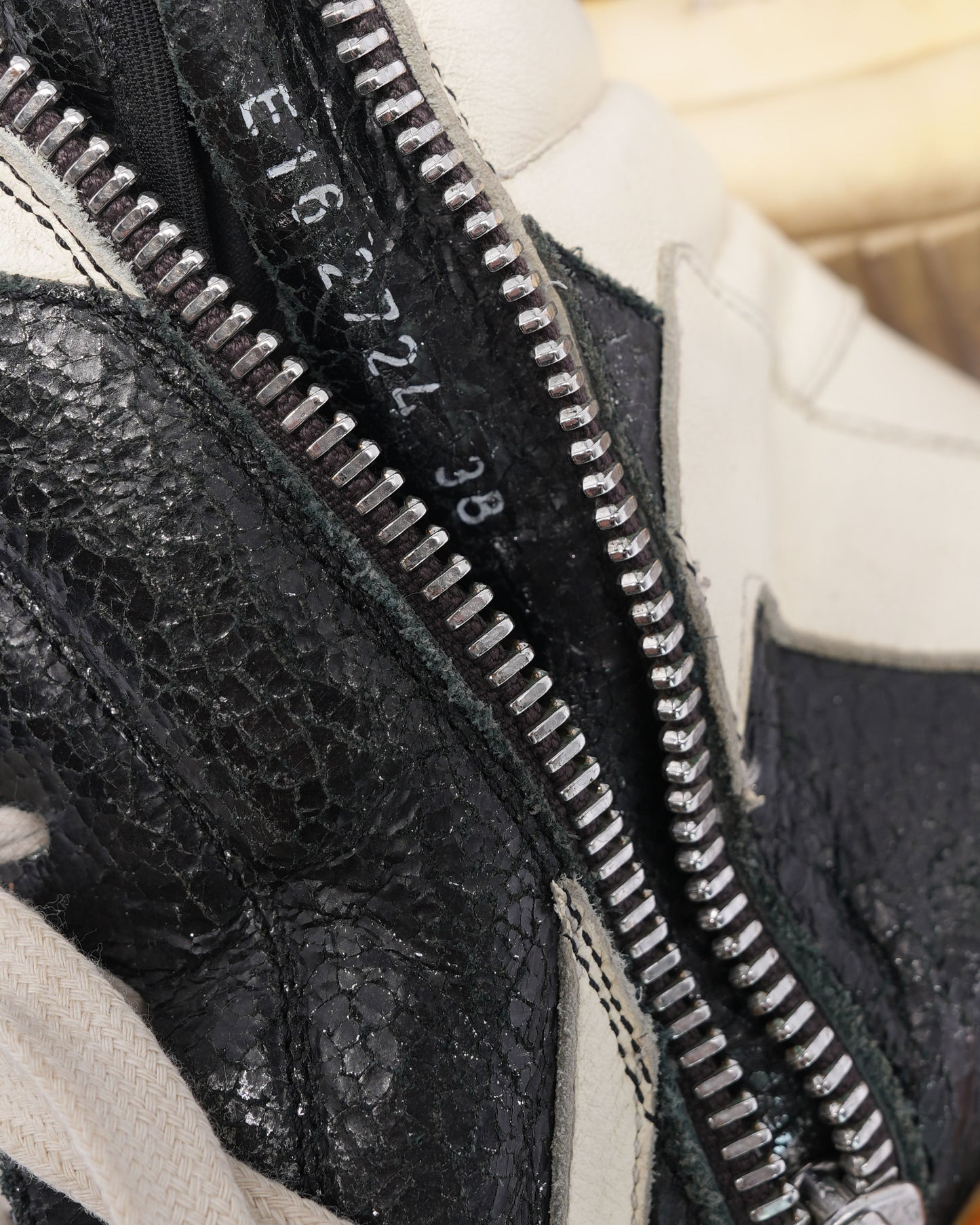 Blistered Leather Geobasket Sneakers
