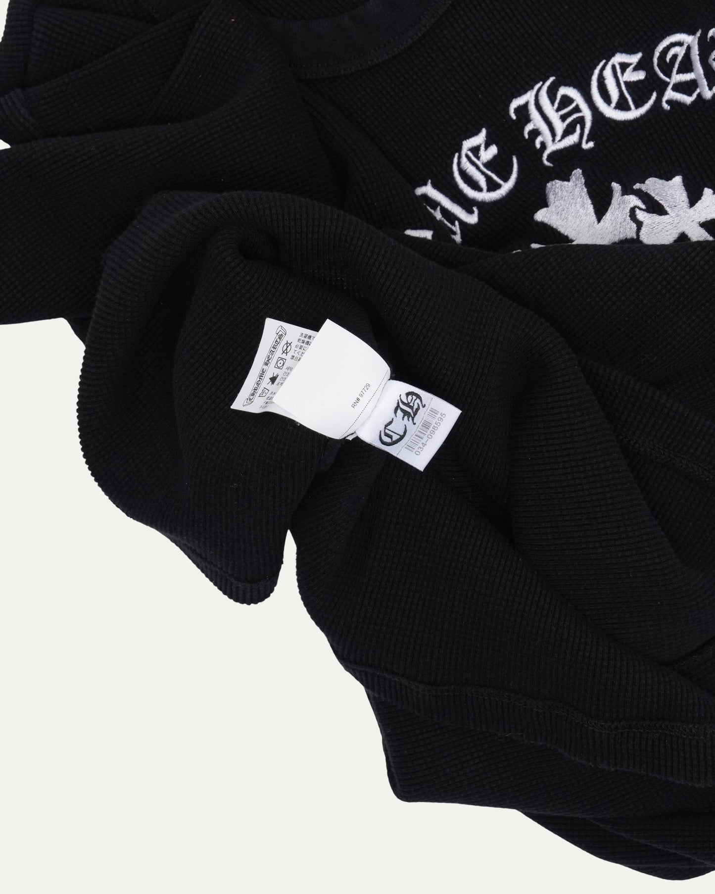 Embroidered Triple Cross Thermal Long Sleeve T-Shirt
