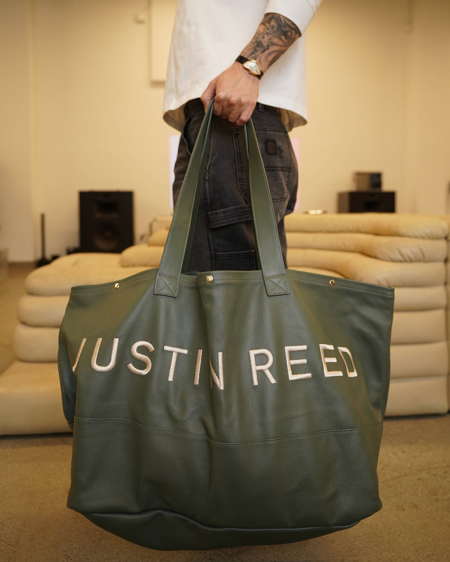 "Historical Significance" XXL Leather Tote Bag