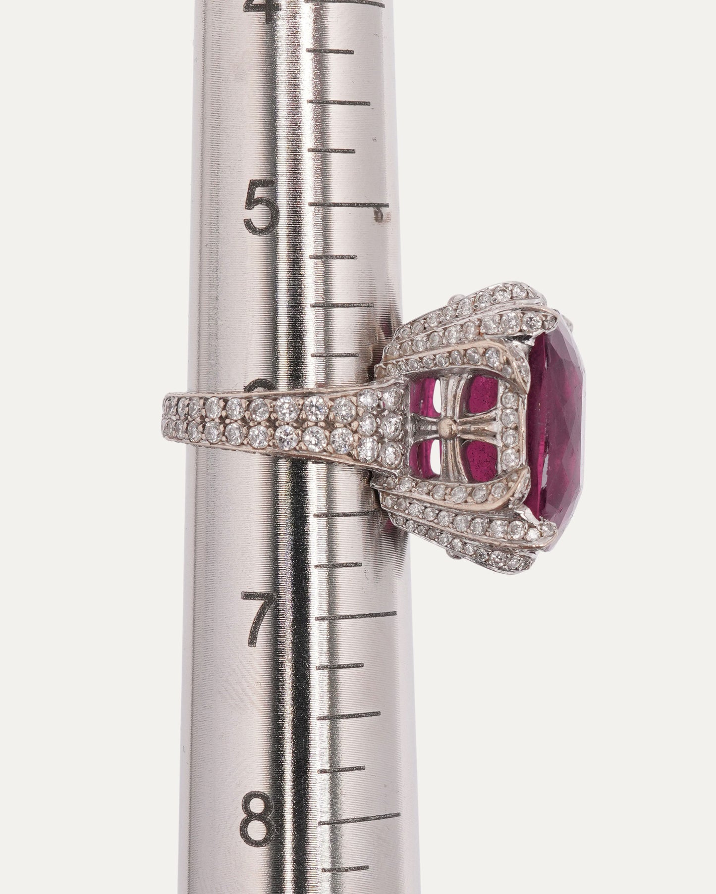 White Gold Sapphire Diamond Cocktail Ring