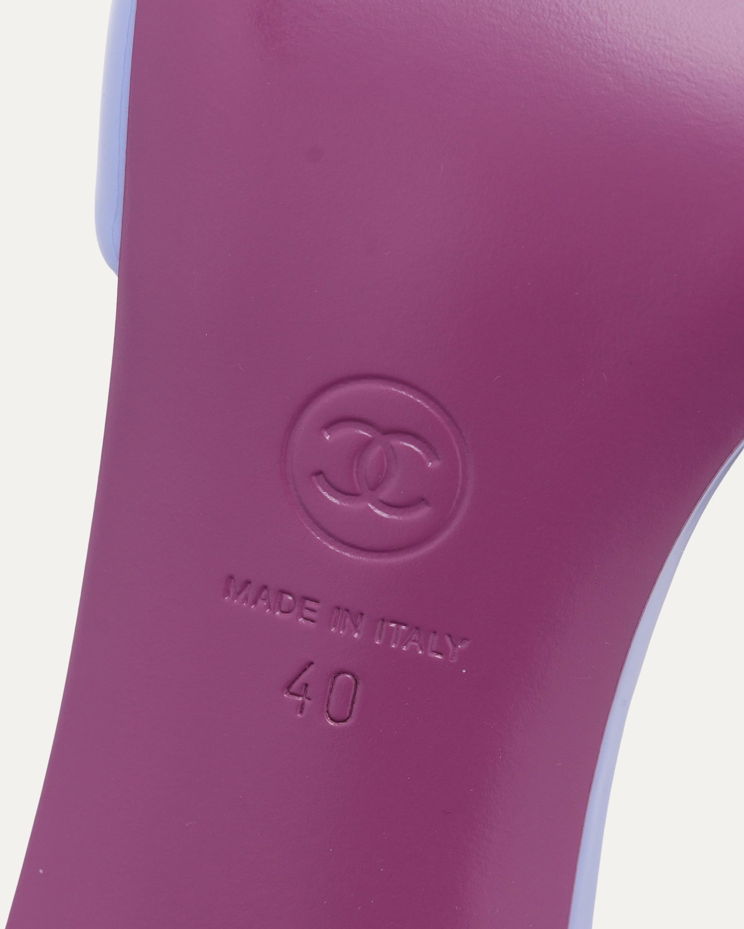 Patent Leather CC Block Heel Mule Sandals