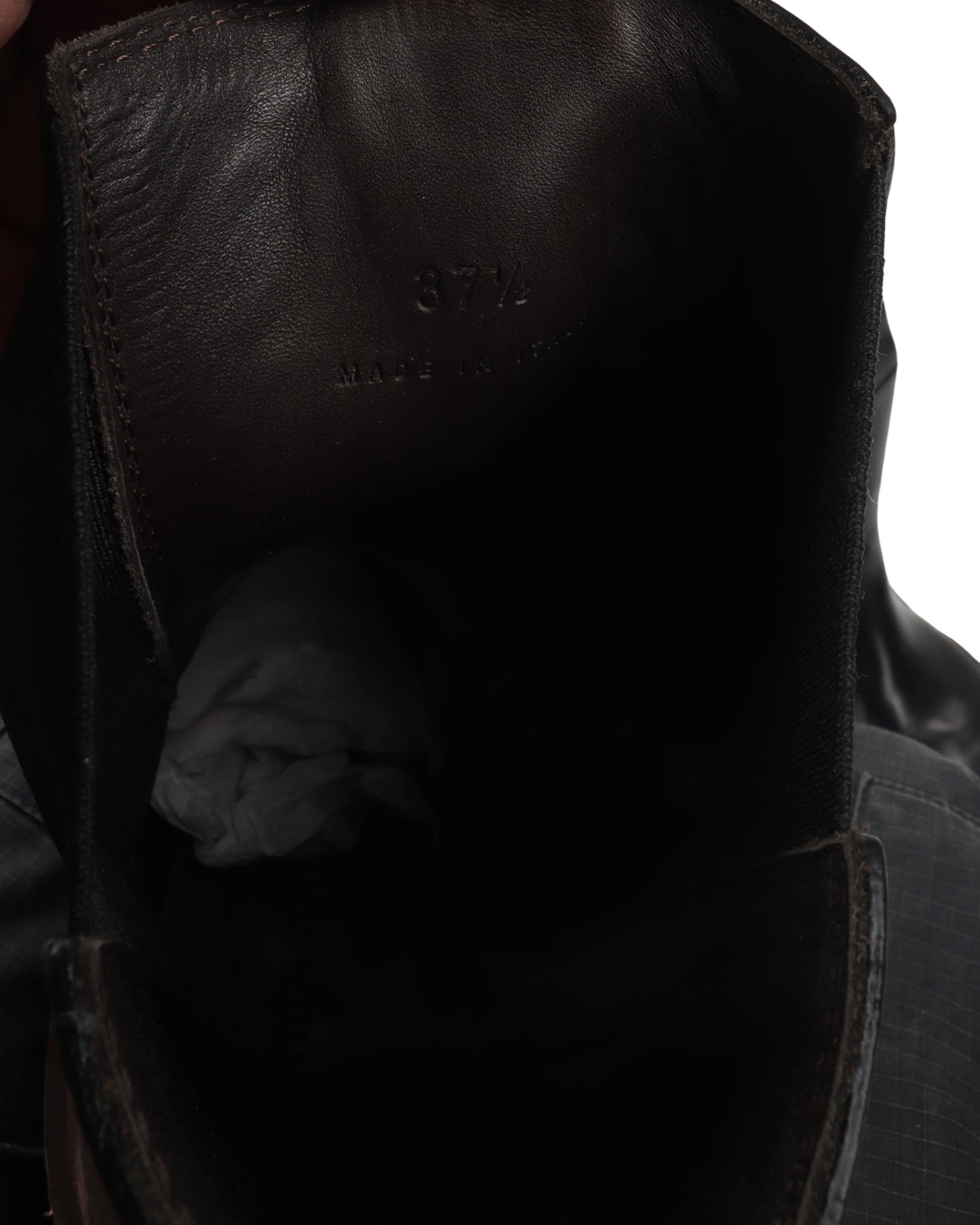 Leather Contrast Sole Tire Boots