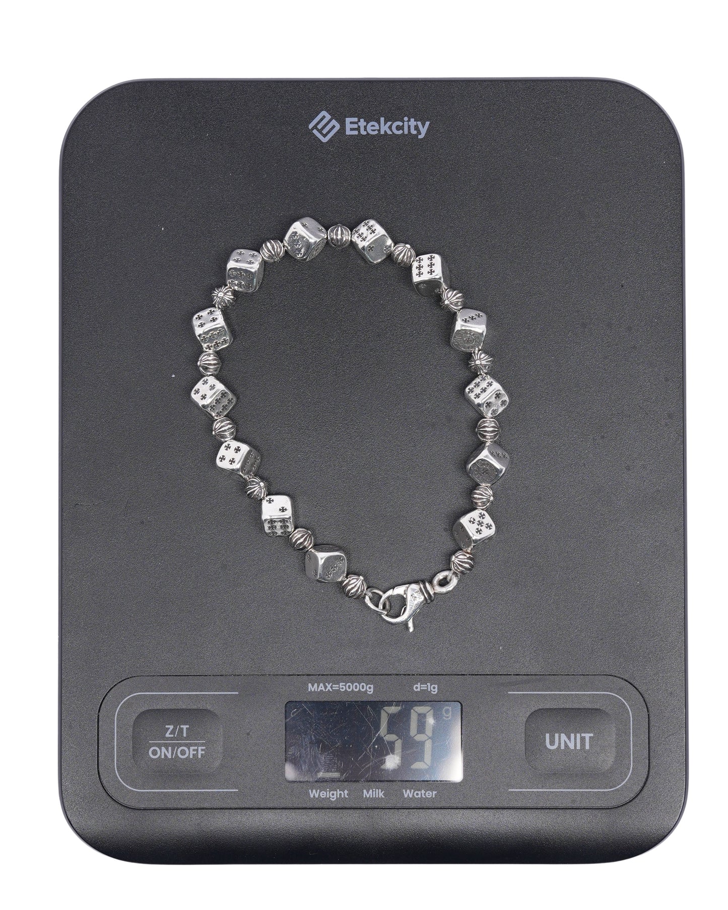 Silver Dice Bracelet