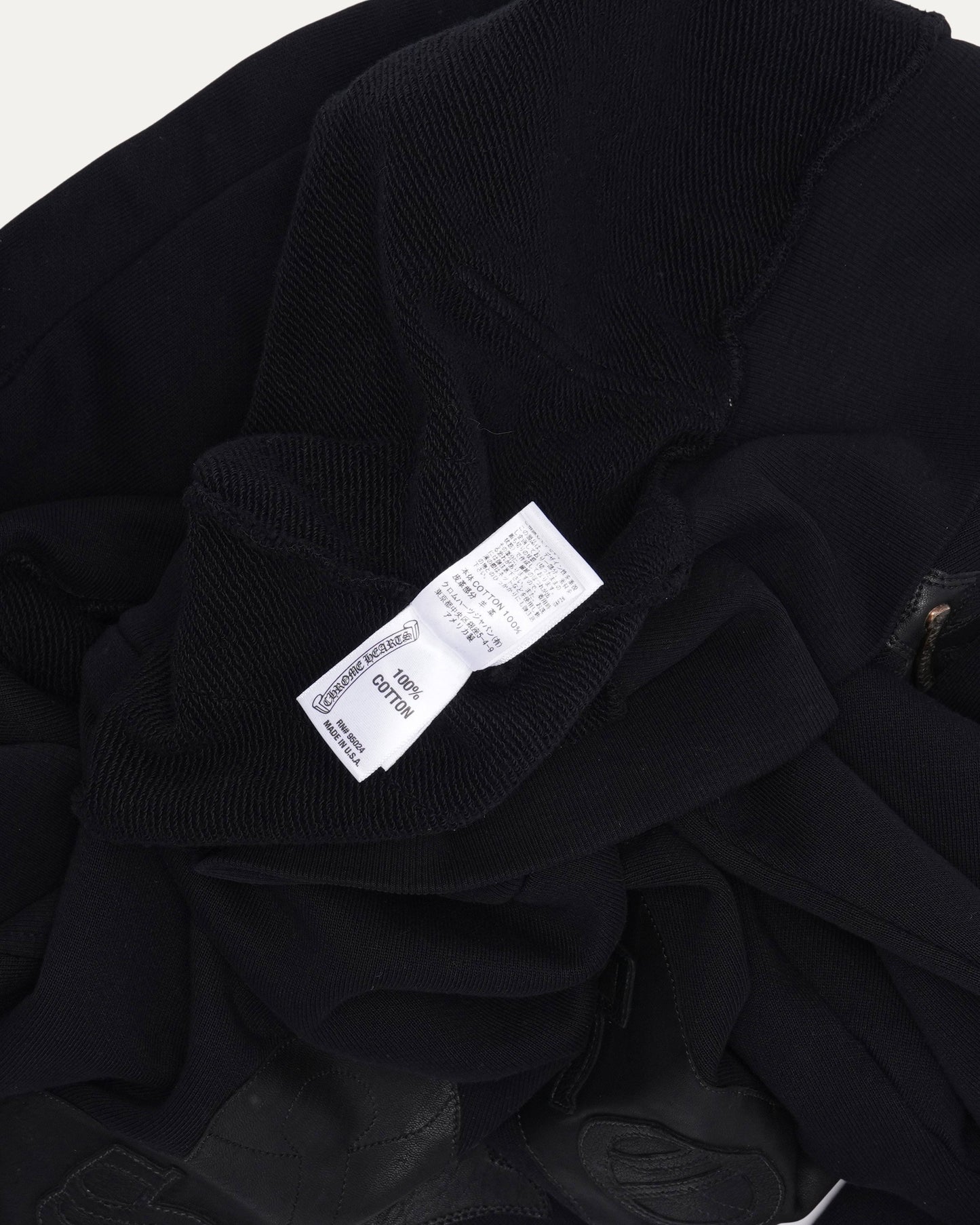 Leather Horseshoe Patch Zip-Up Hoodie