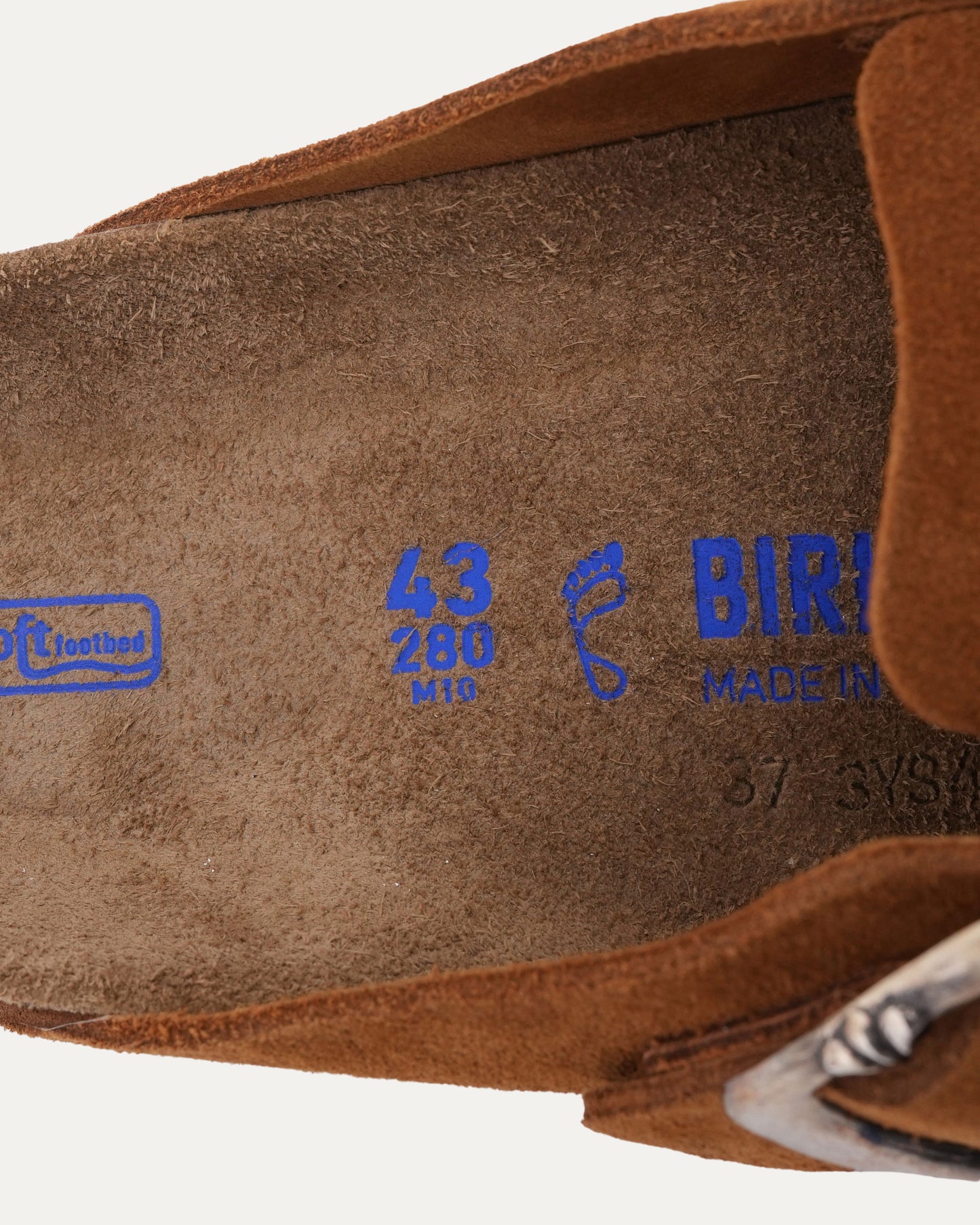 Dagger Embellished Birkenstock Boston Suede Mule