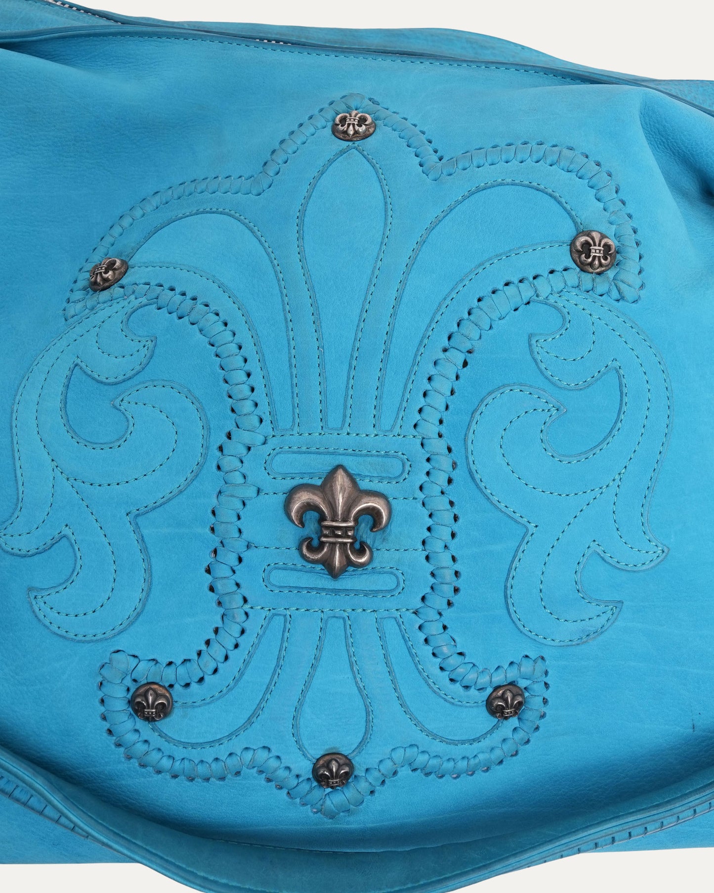 Embellished Fleur Patch Tassel Hobo Bag
