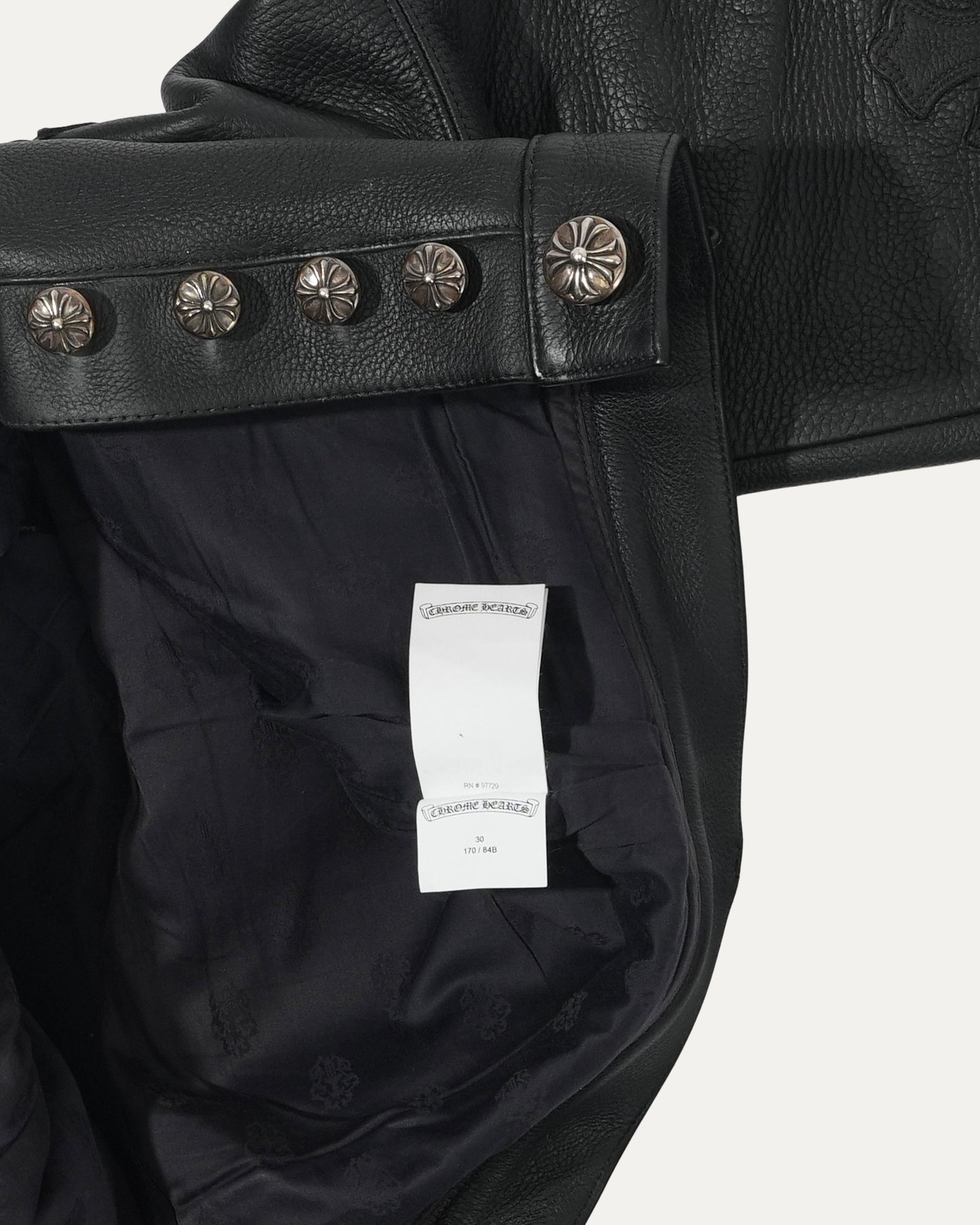 Cross Patch Leather 5 Pocket Pants