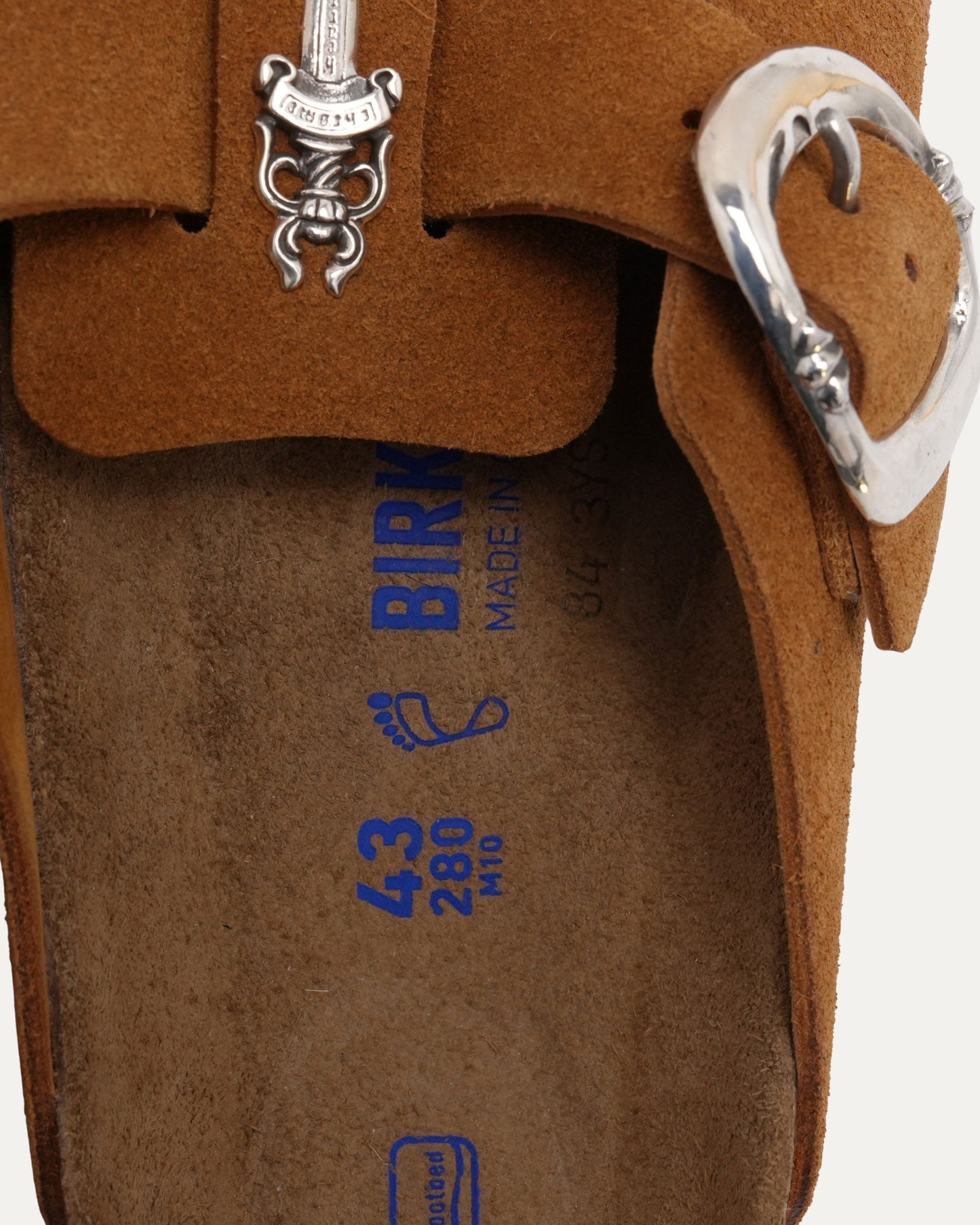 Dagger Embellished Birkenstock Boston Suede Mule
