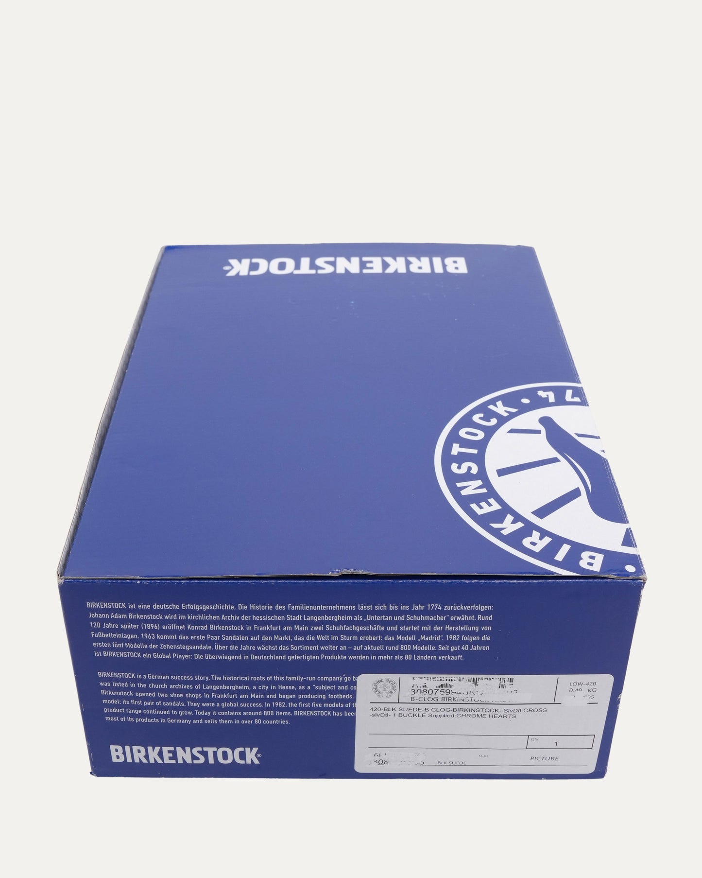 Cross Embellished Birkenstock Boston Suede Mule