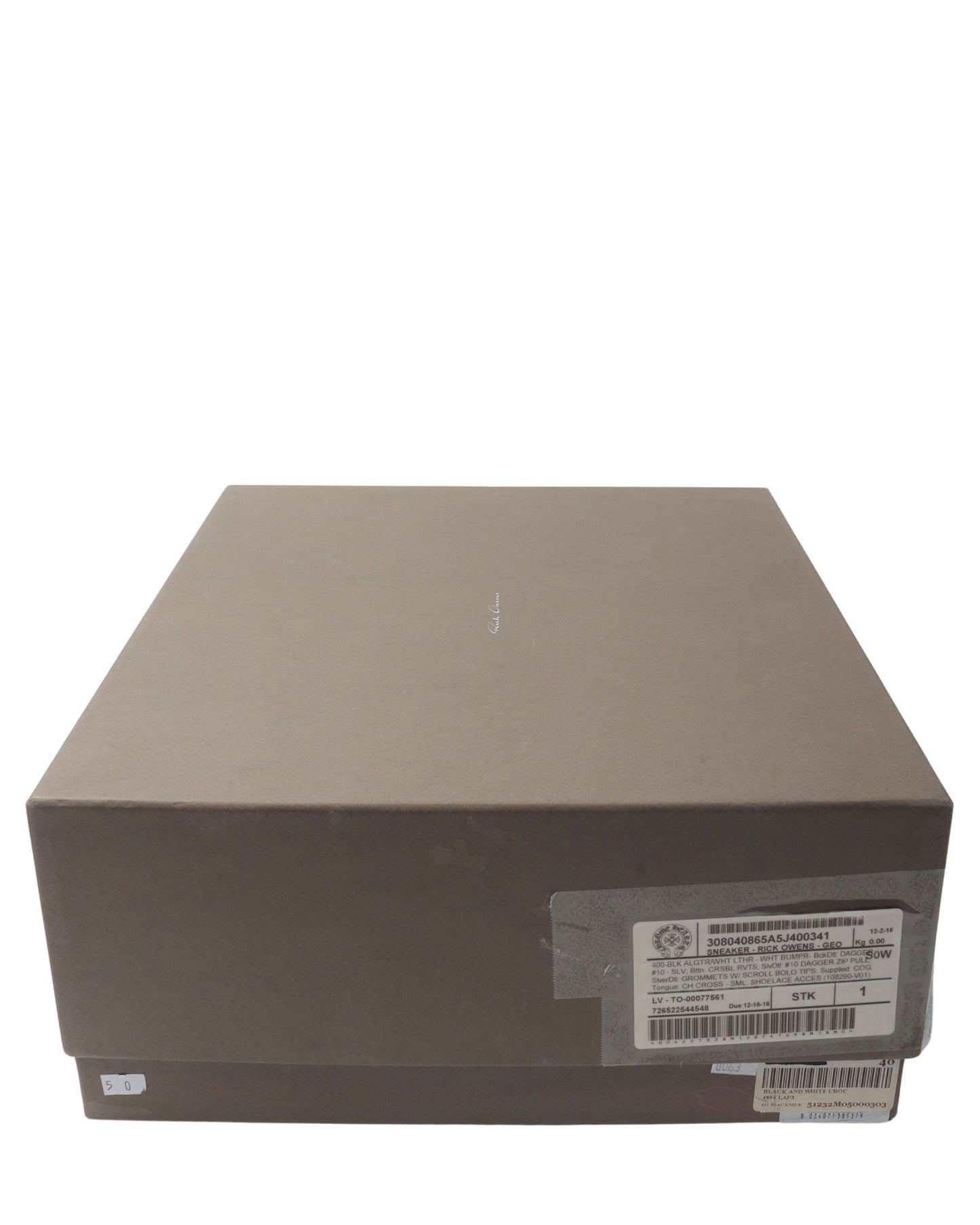 Rick Owens Crocodile Leather Geobasket Sneakers