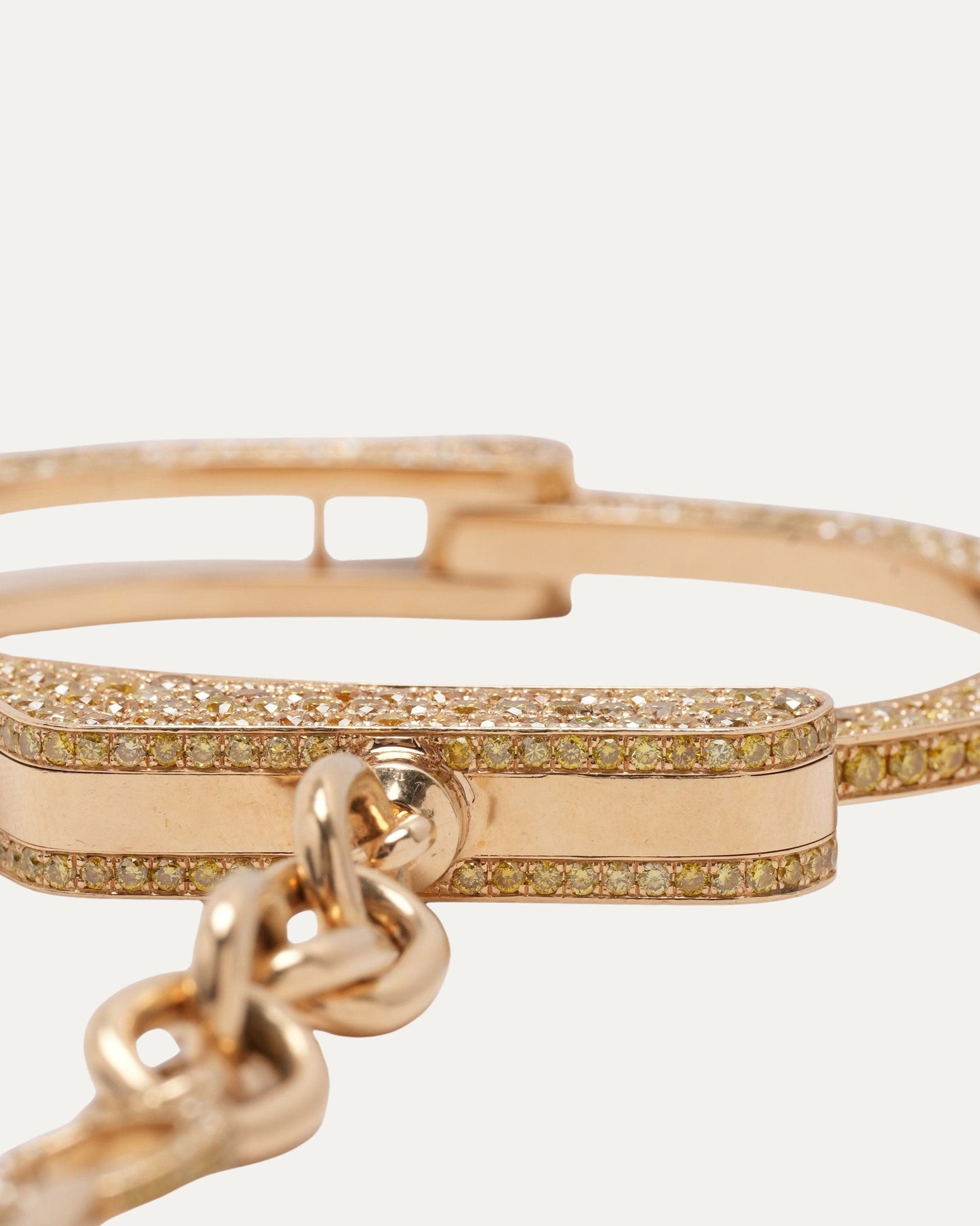 Pharrell's Gold and Yellow Diamond Handcuff Bracelet