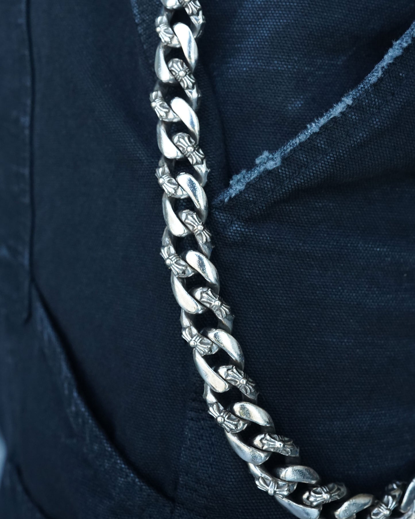 18k White Gold Fancy Wallet Chain