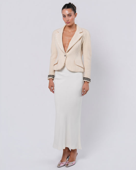 SS 1998 Lace Trimmed Cameo Button Runway Jacket