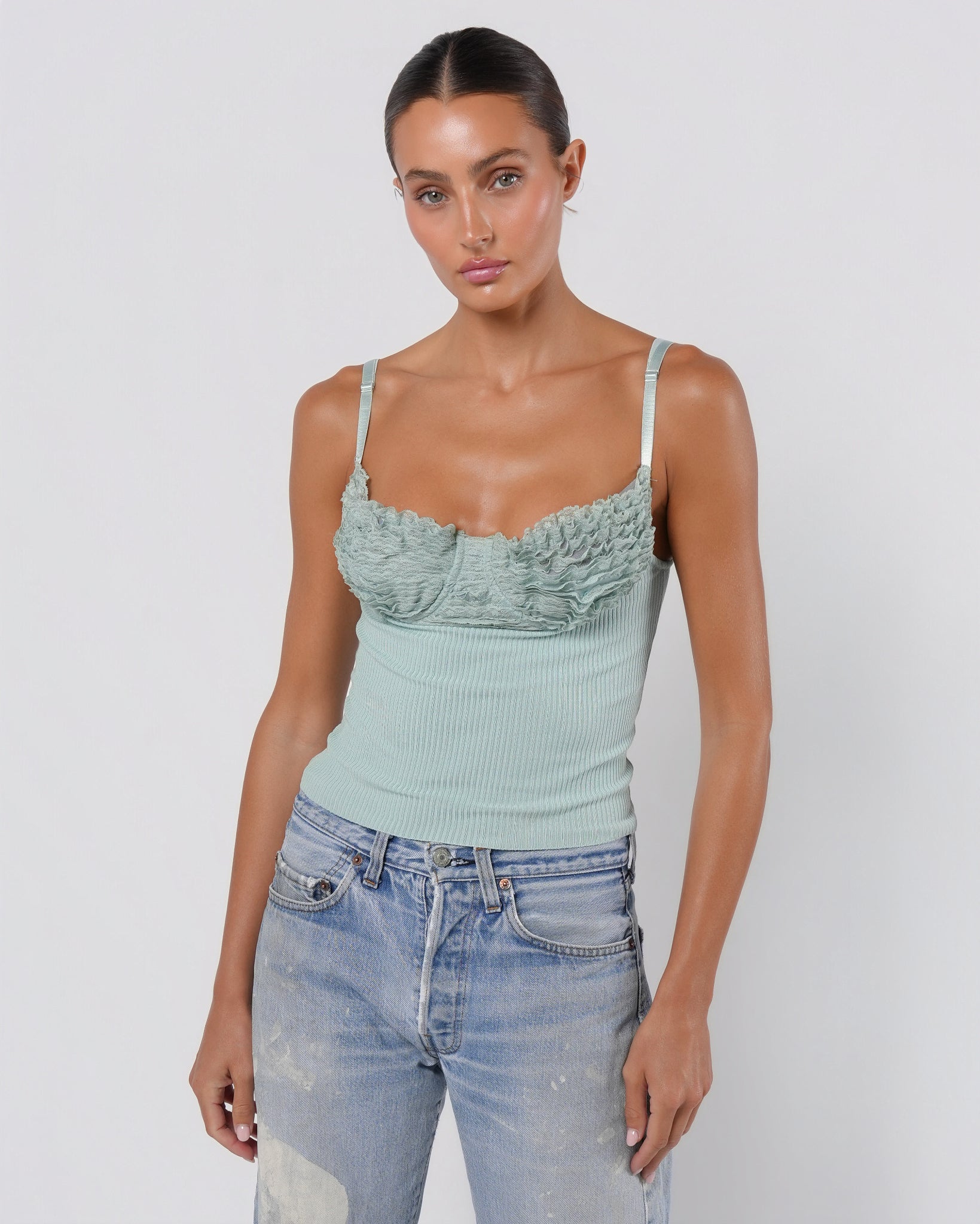 By Anna Molinari Ruffle Tank Top – Justin Reed