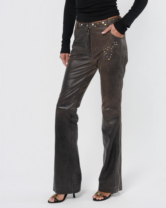 SS 2001 Embellished Leather Pants